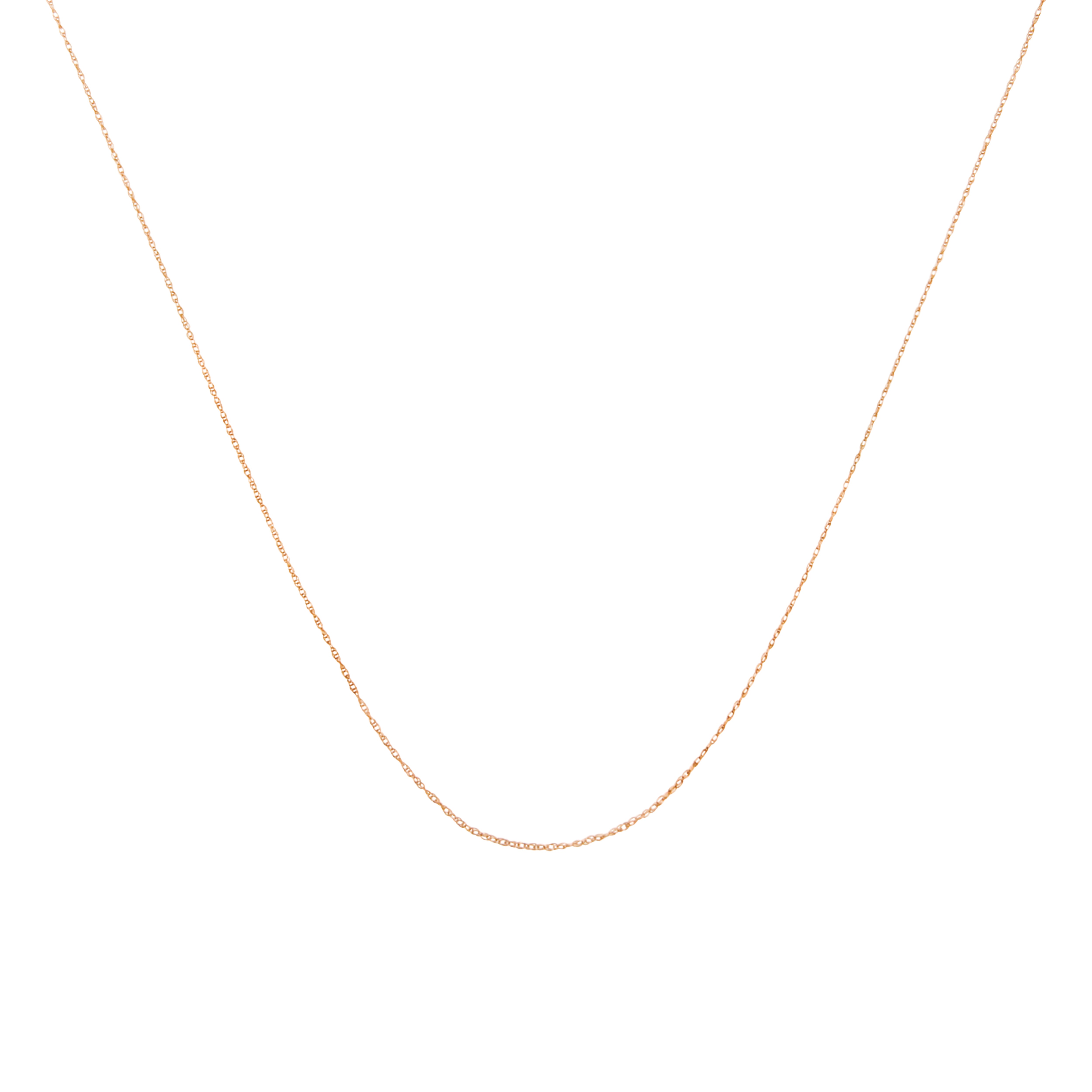 Solid 10K Yellow Gold 0.5mm Slim and Dainty Unisex 18" Rope Chain Necklace