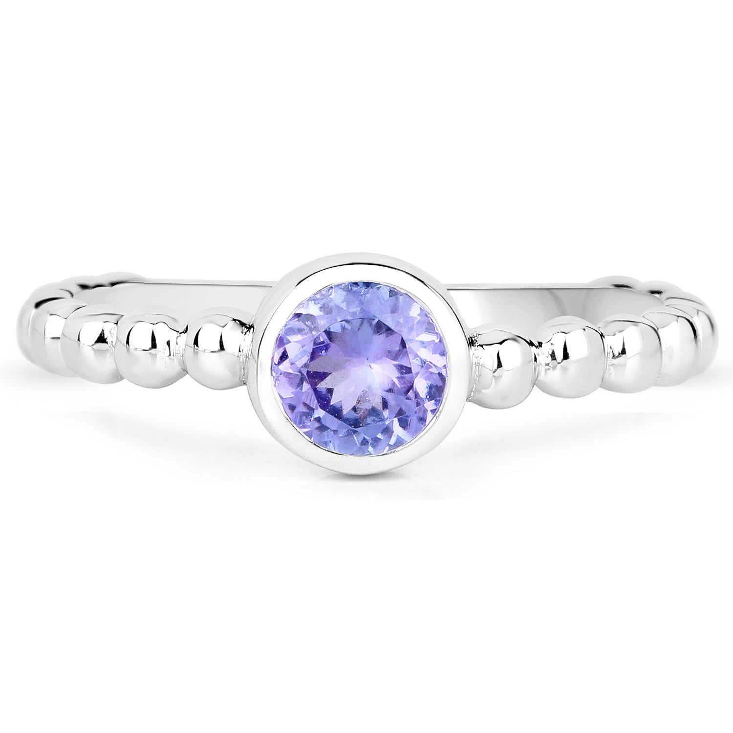 0.47 Carat Genuine Tanzanite .925 Sterling Silver Ring