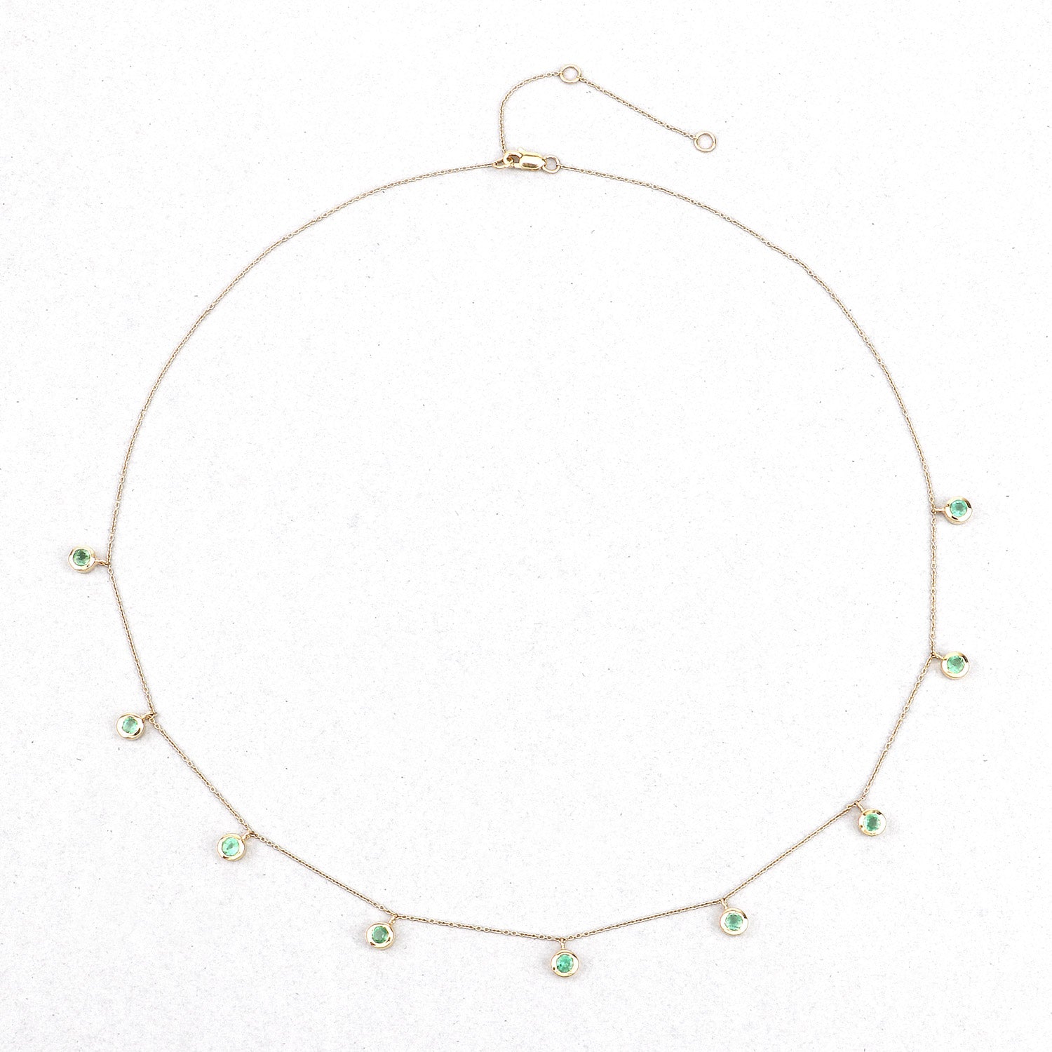 0.90 Carat Genuine Zambian Emerald 10K Yellow Gold Necklace
