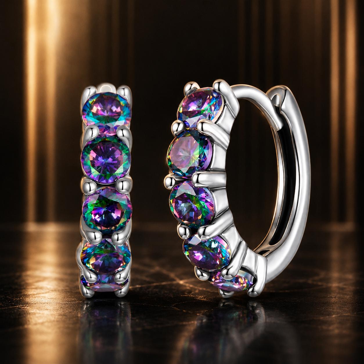 925 Sterling Silver Earrings with Pavé Setting CZ in Oxidized Finish for Women