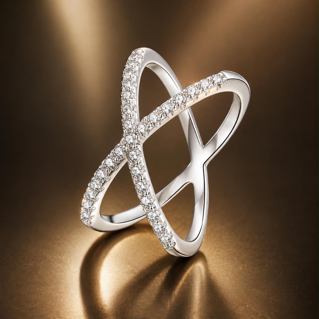 S925 Sterling Silver Moissanite Ring Size 8