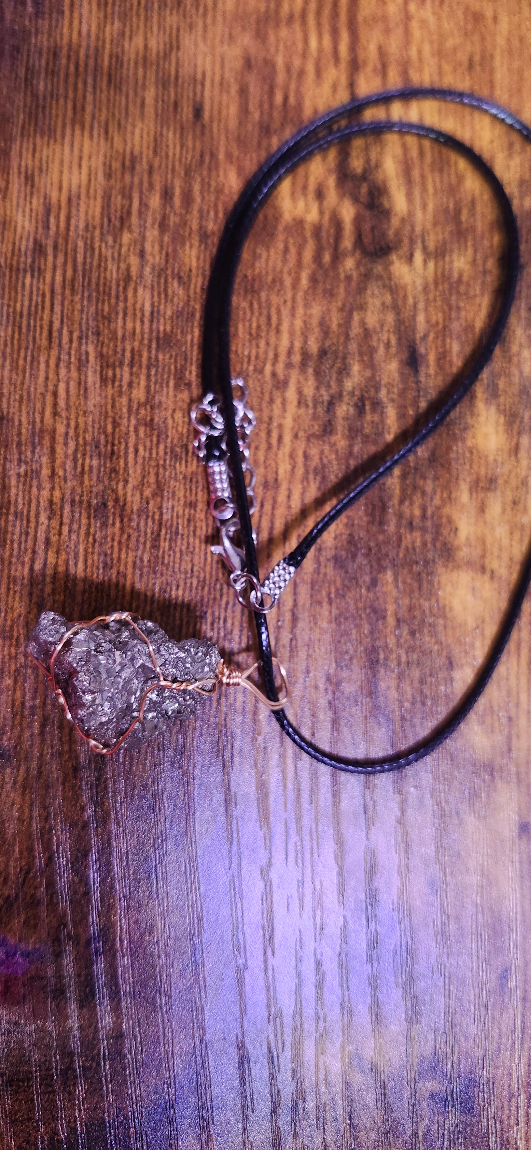 Hand Wirewrap Copper Wire Pyrite Fool's Gold