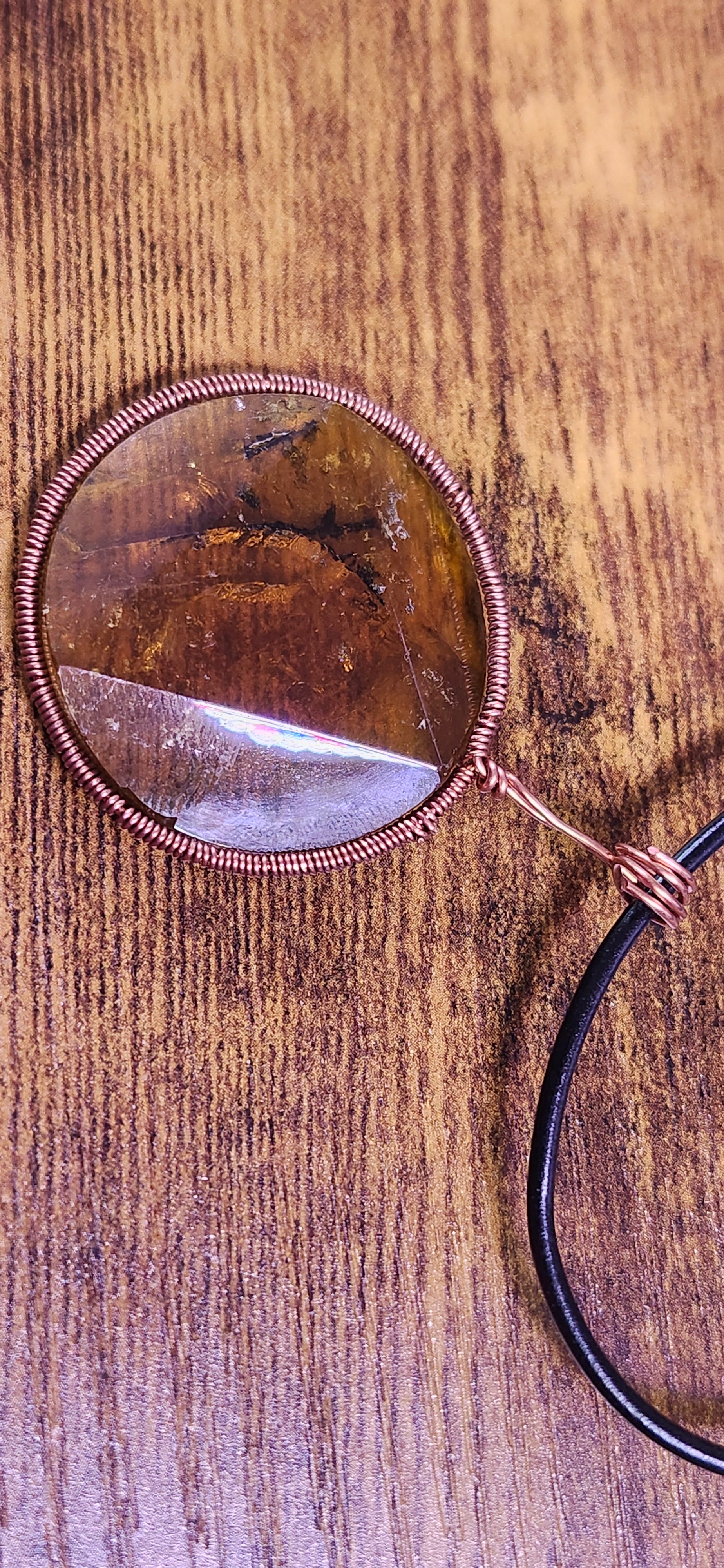 Handmade Wire Wrapped Star of David Amber Copper Wire