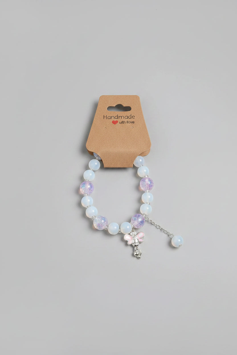 Boho Pink Bee Charm Bracelet