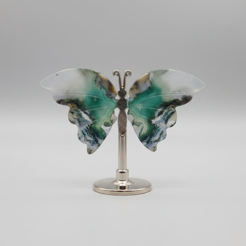 Mini UV Volcanic Agate Butterfly