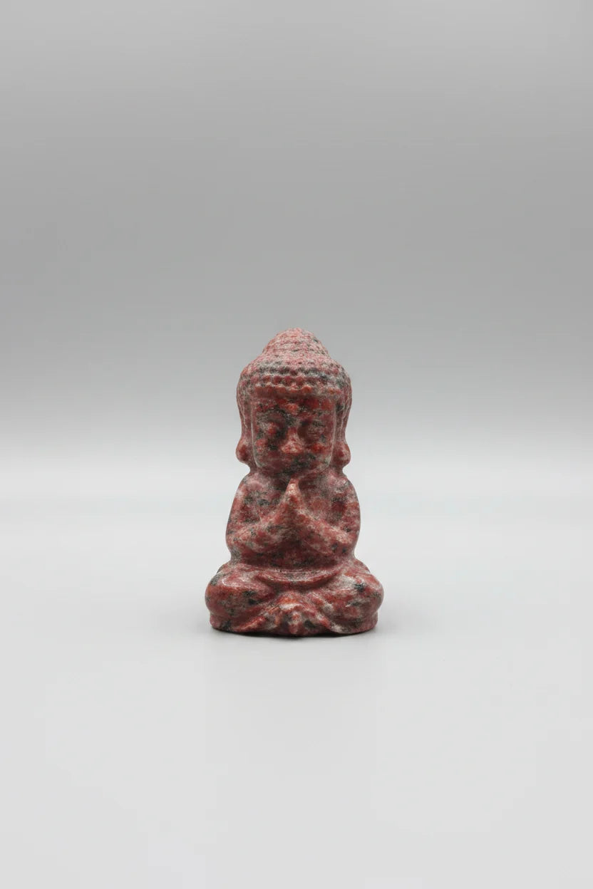 Brecciated Jasper Carved Meditating Buddha Statue - Image 1