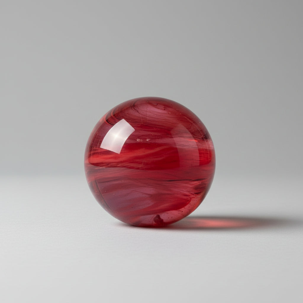 Glass Sphere Red Swirl Sphere - Image 1