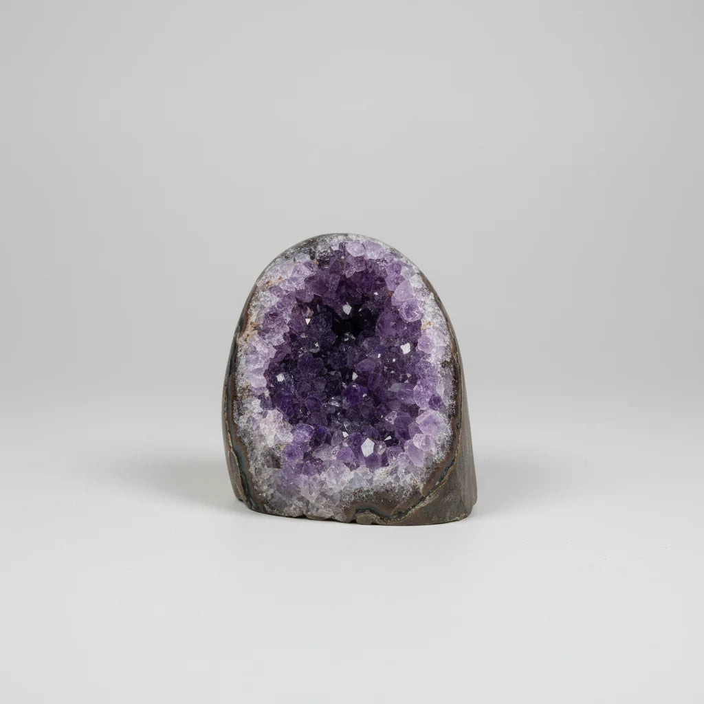 Amethyst Geode Crystal Cluster Natural Purple Stone Decor - Image 1