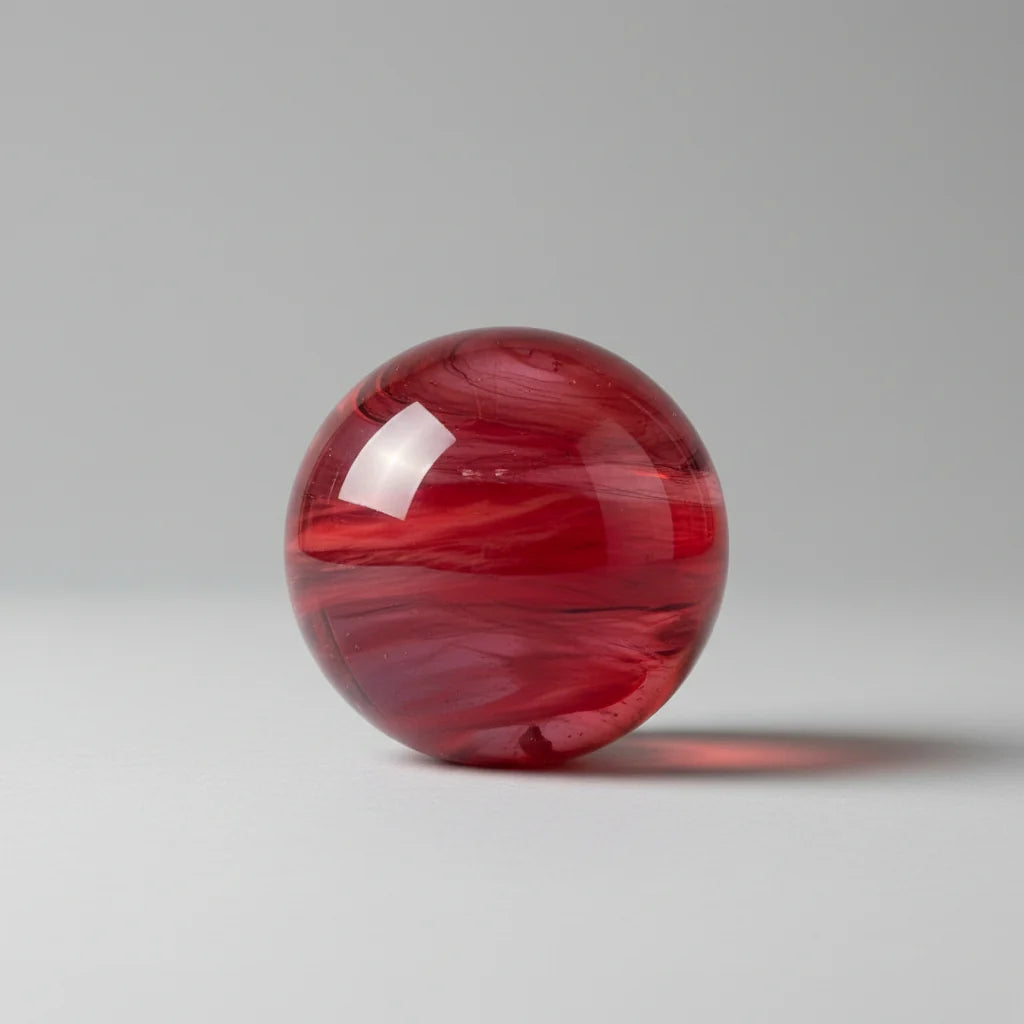 Glass Sphere Red Swirl Sphere - Image 1
