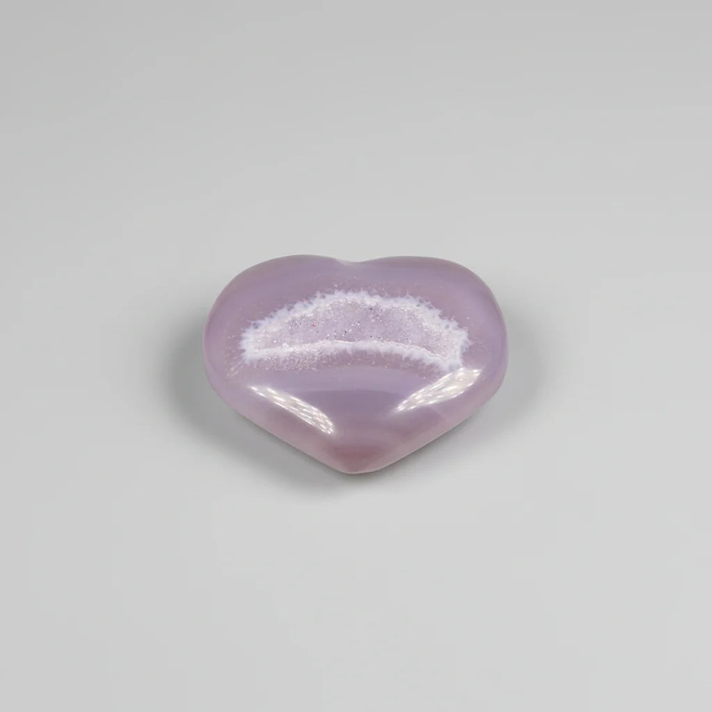 Heart Shaped Polished Stone Light Grey Crystal Cluster - Image 1