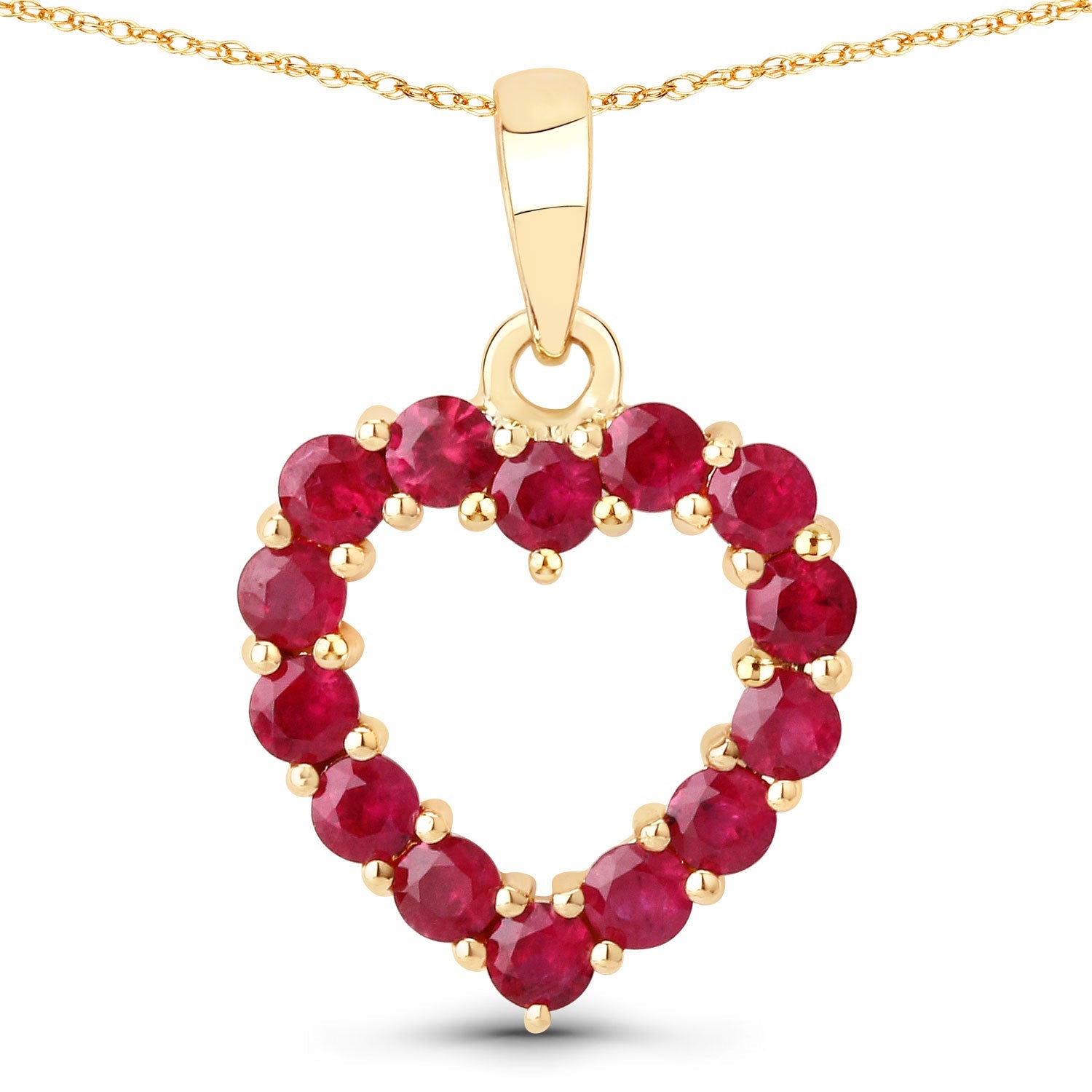 0.43 Carat Genuine Ruby 10K Yellow Gold Pendant