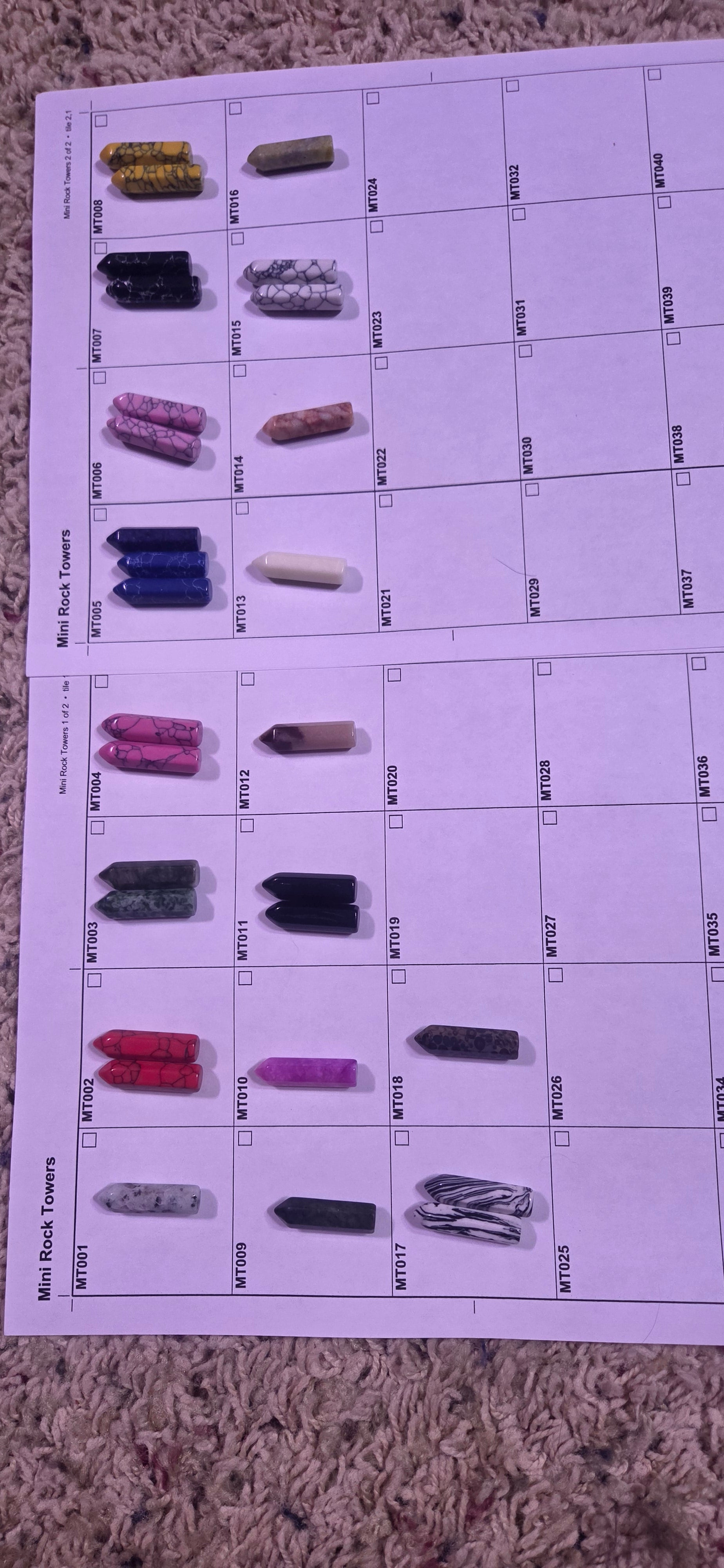 Numbered Mini Rock Towers selection guide