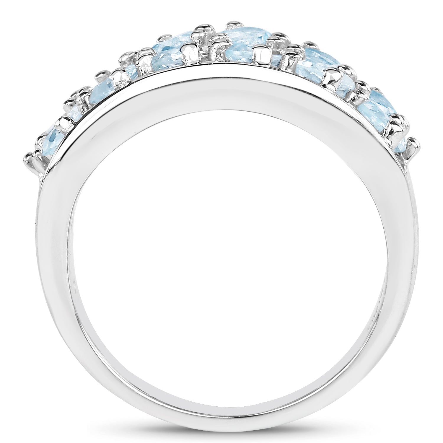 2.40 Carat Genuine Blue Topaz .925 Sterling Silver Ring