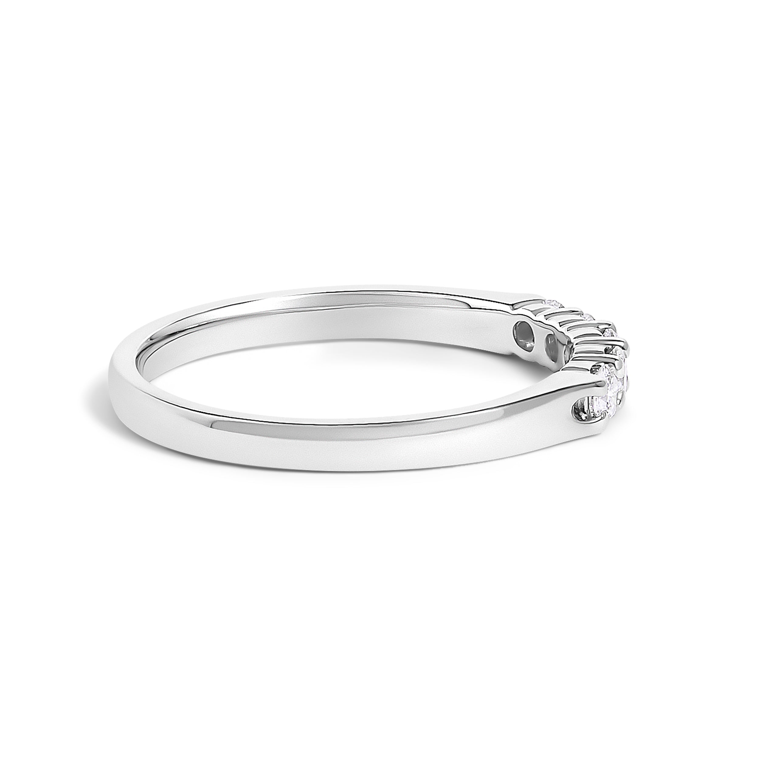 14K White Gold 1/4 Cttw Diamond 5 Stone Band Ring