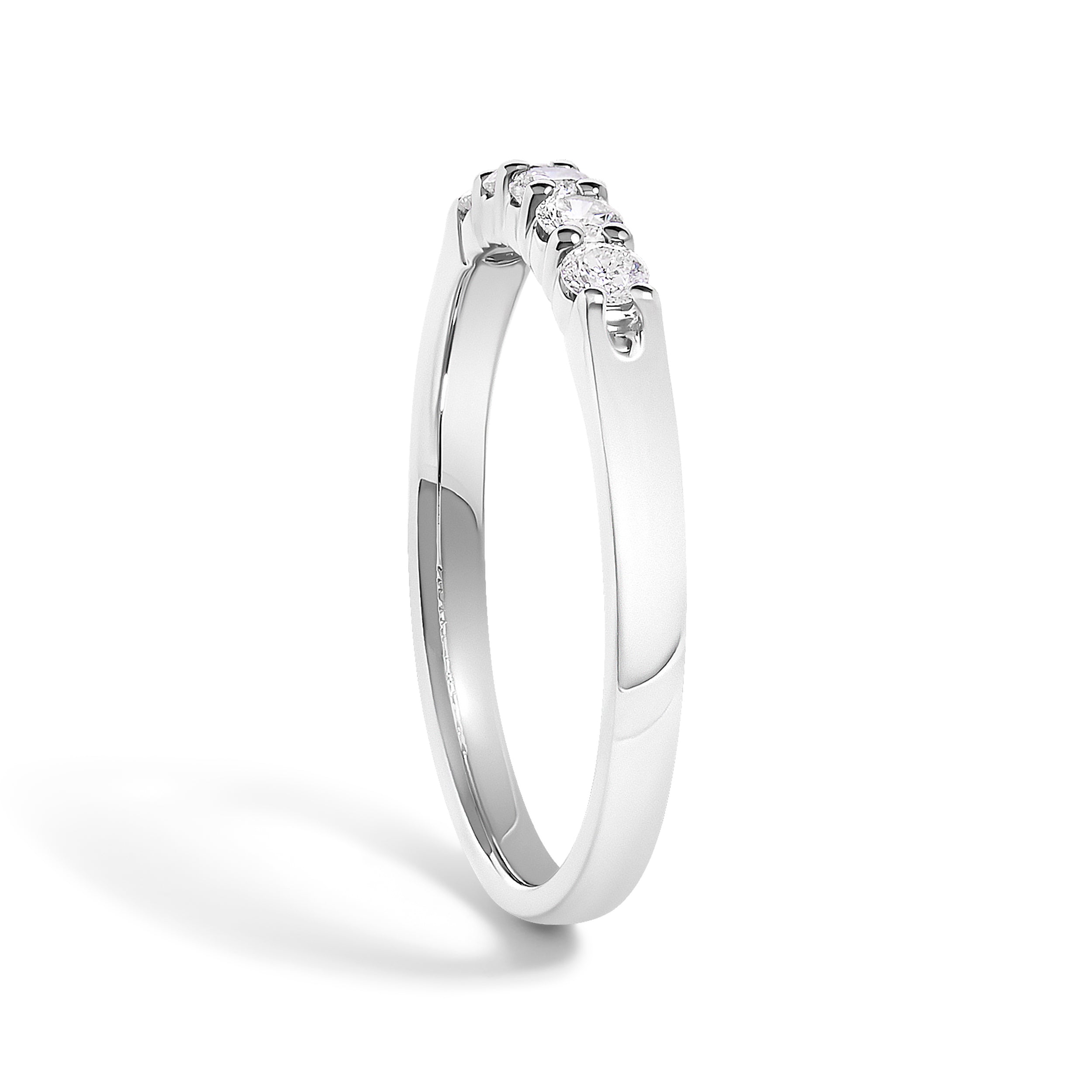 14K White Gold 1/4 Cttw Diamond 5 Stone Band Ring