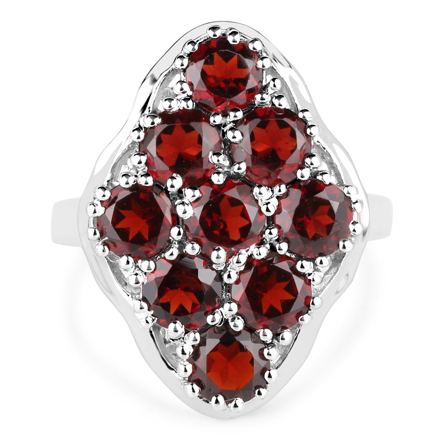 5.22 Carat Genuine Garnet .925 Sterling Silver Ring