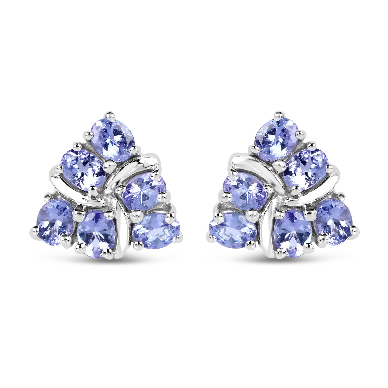 2.04 Carat Genuine Tanzanite .925 Sterling Silver Earrings