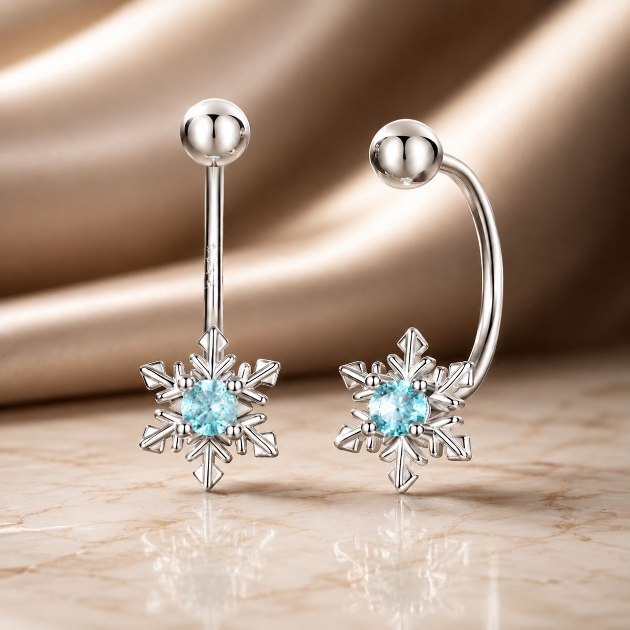 925 Sterling Silver Earrings with Transparent Glass for Women