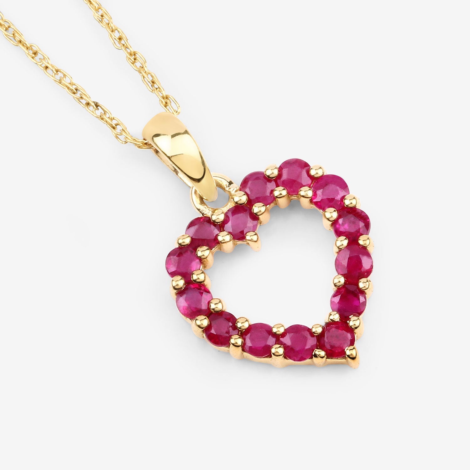 0.43 Carat Genuine Ruby 10K Yellow Gold Pendant