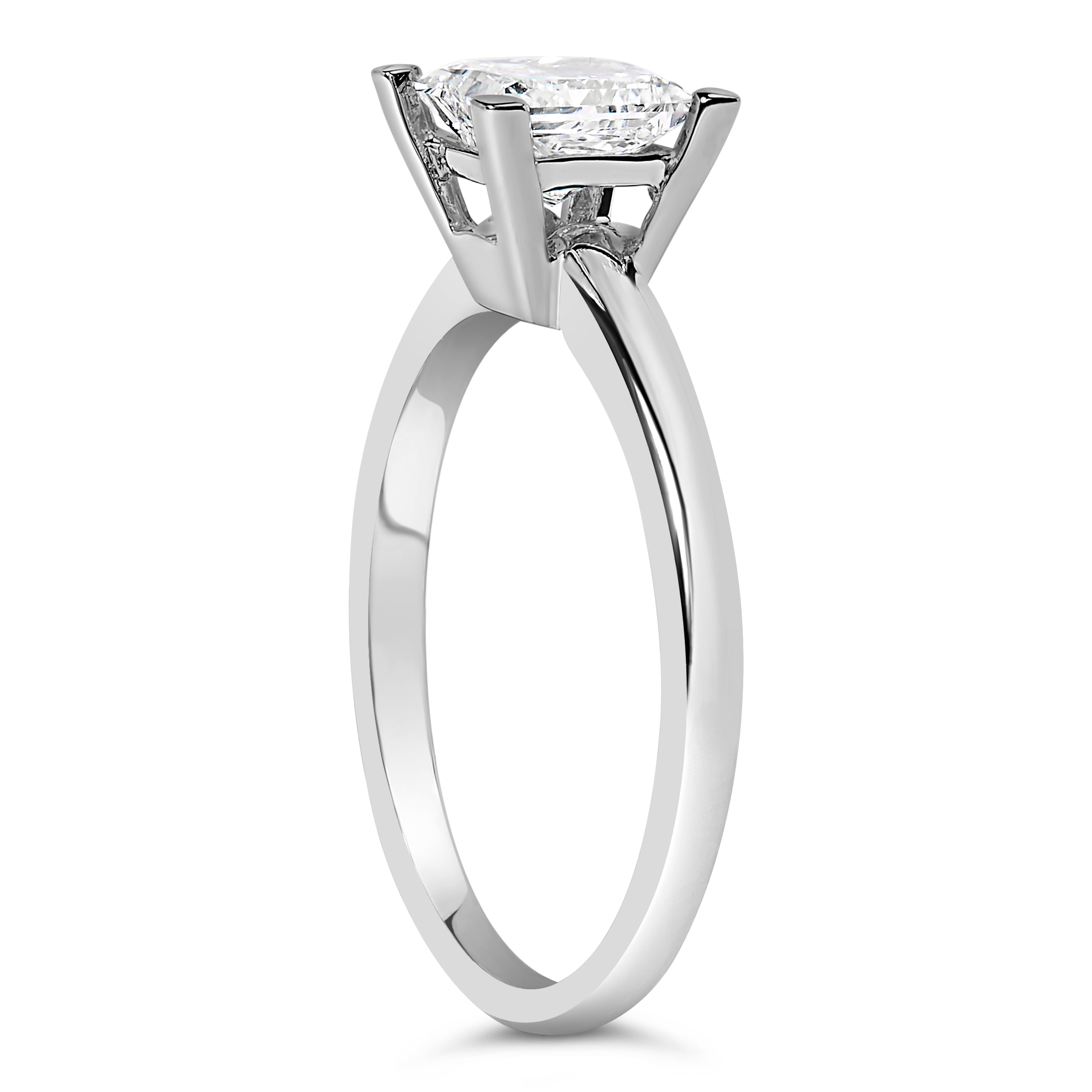 14K White Gold 1.0 Cttw Princess Lab-Grown Diamond Solitaire Engagement Ring (F-G Color, VS1-VS2 Clarity) - Ring Size 7