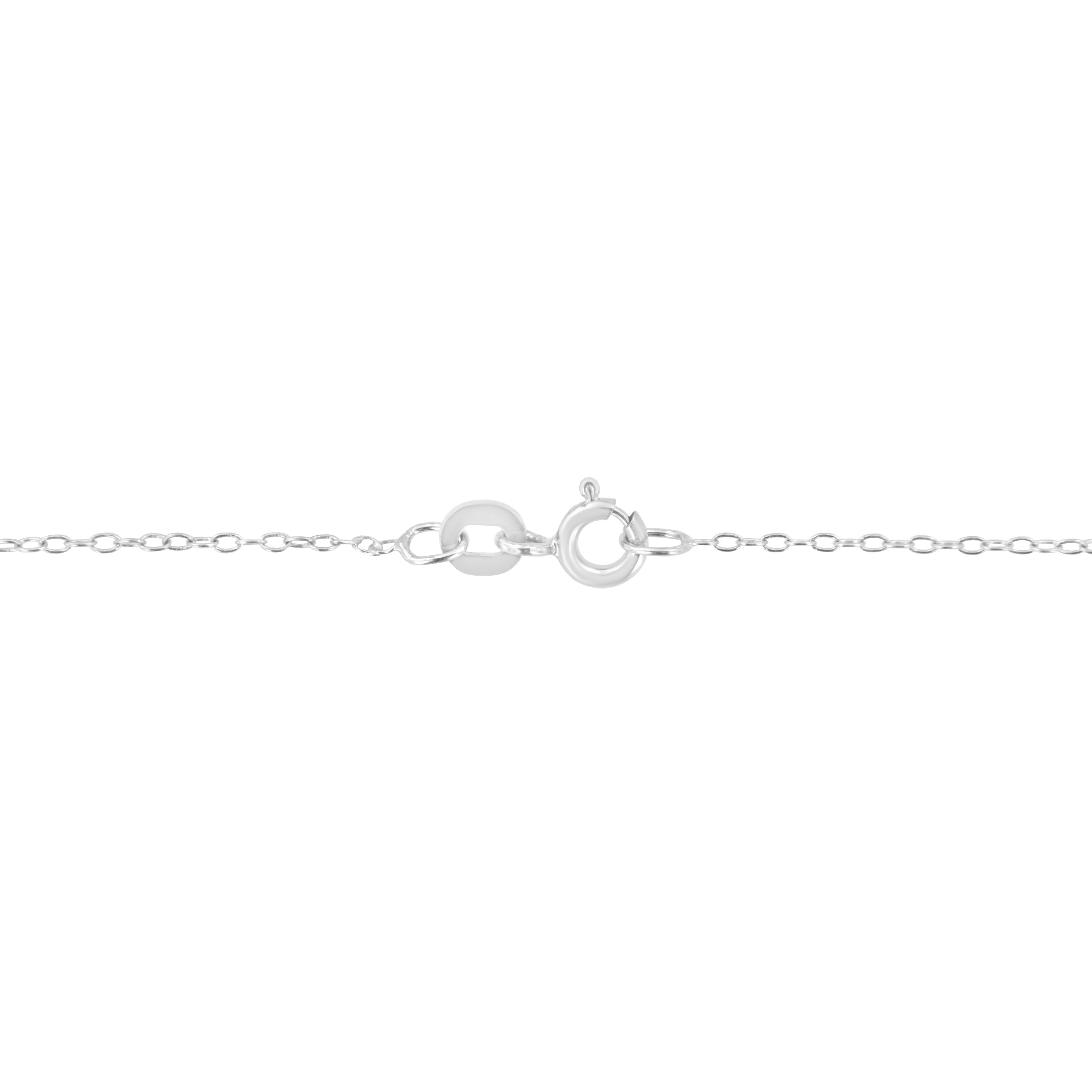 14K White Gold 1/4 Cttw Round-Cut Graduating Diamond Open Circle Hoop 18" Pendant Necklace (J-K Color, I1-I2 Clarity)