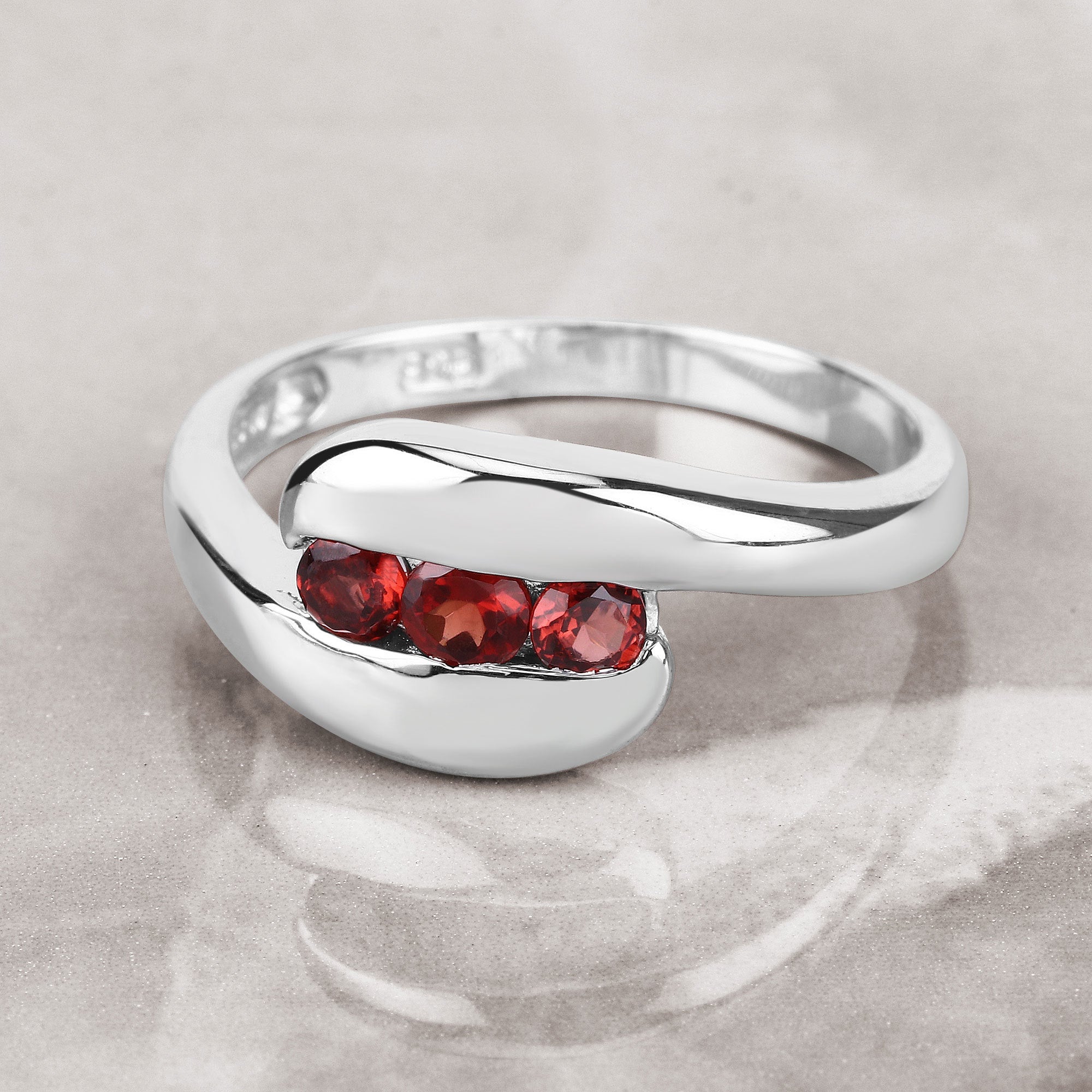 0.74 Carat Genuine Garnet .925 Sterling Silver Ring