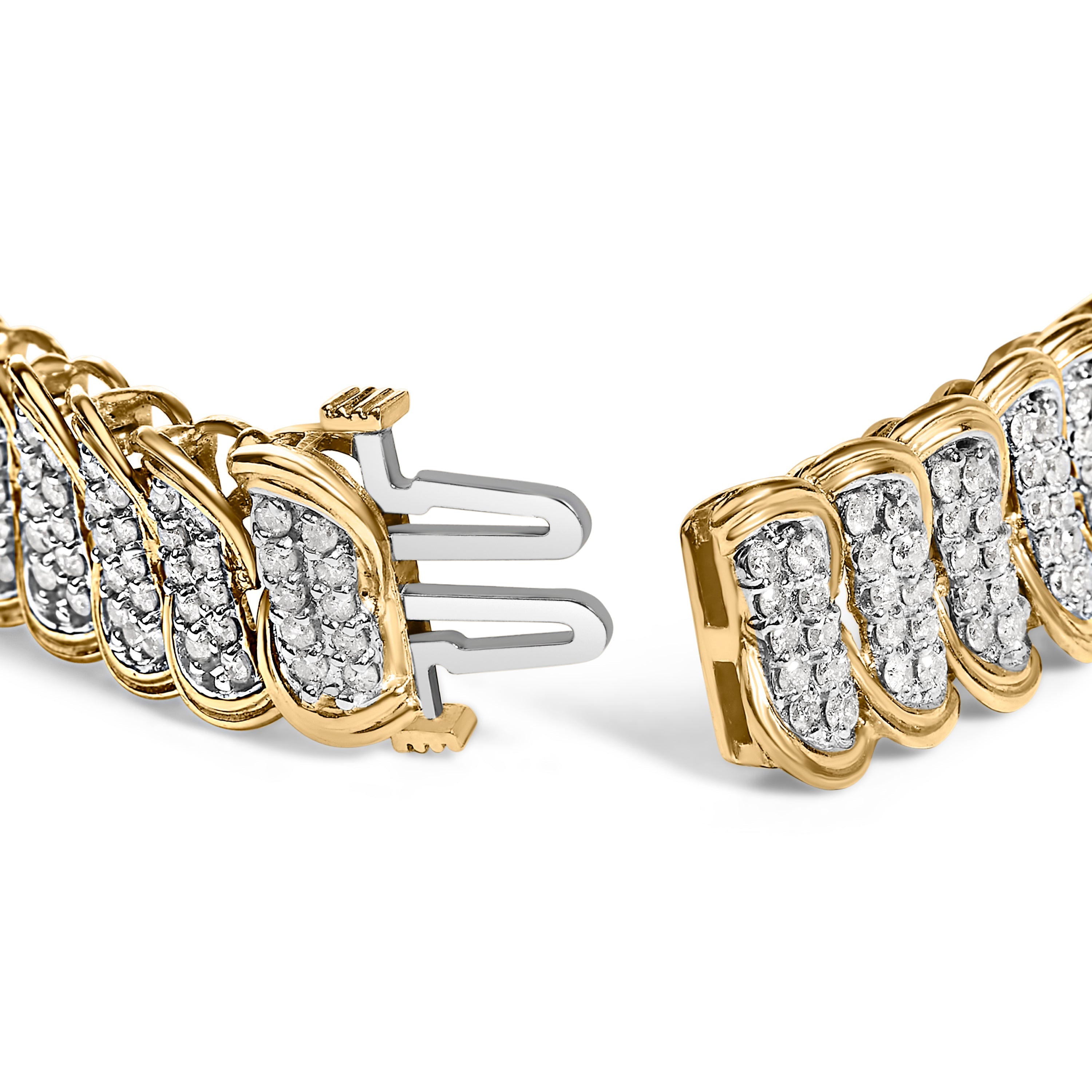 10K Yellow Gold 4.0 Cttw Diamond S-Link Bracelet