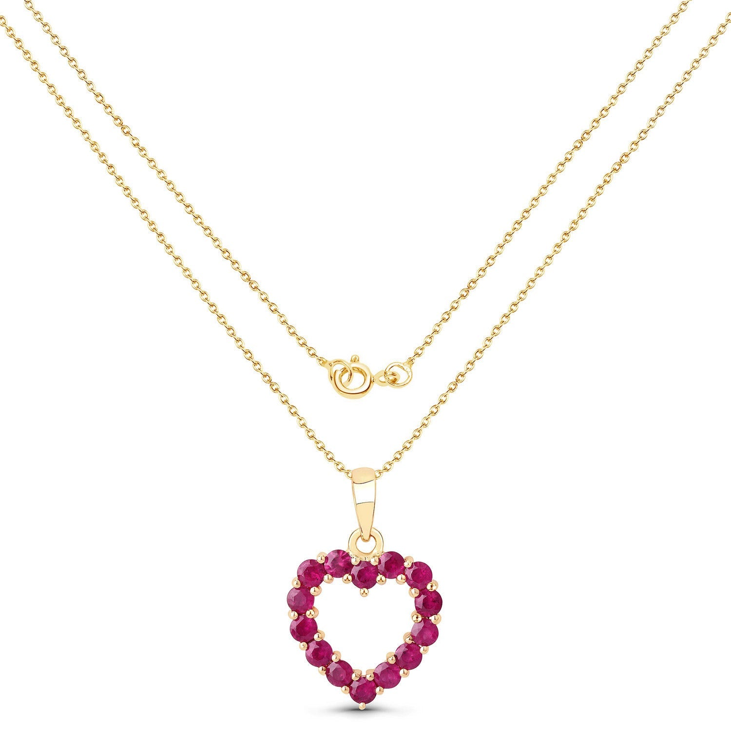 0.43 Carat Genuine Ruby 10K Yellow Gold Pendant