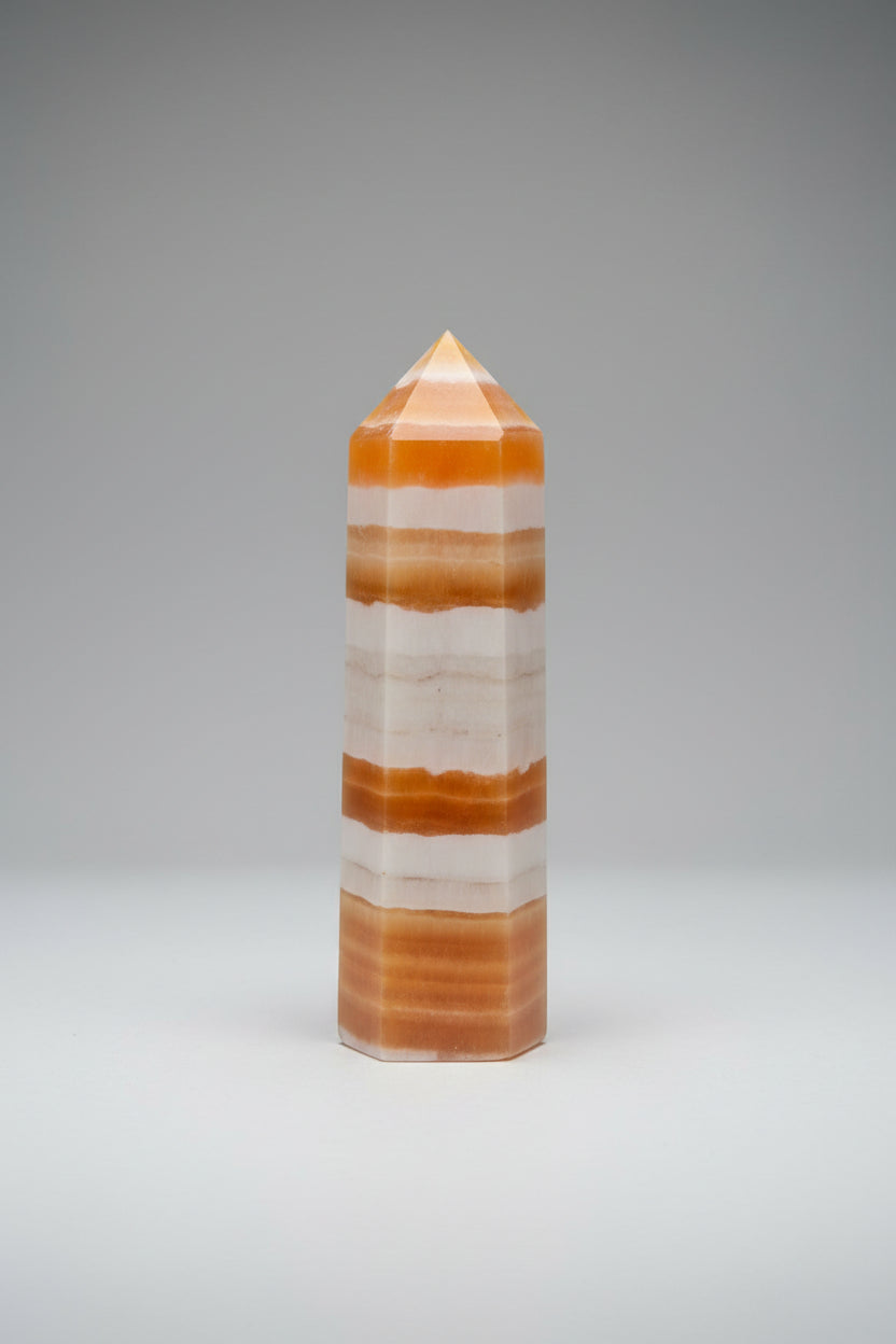 Orange Calcite Crystal Tower