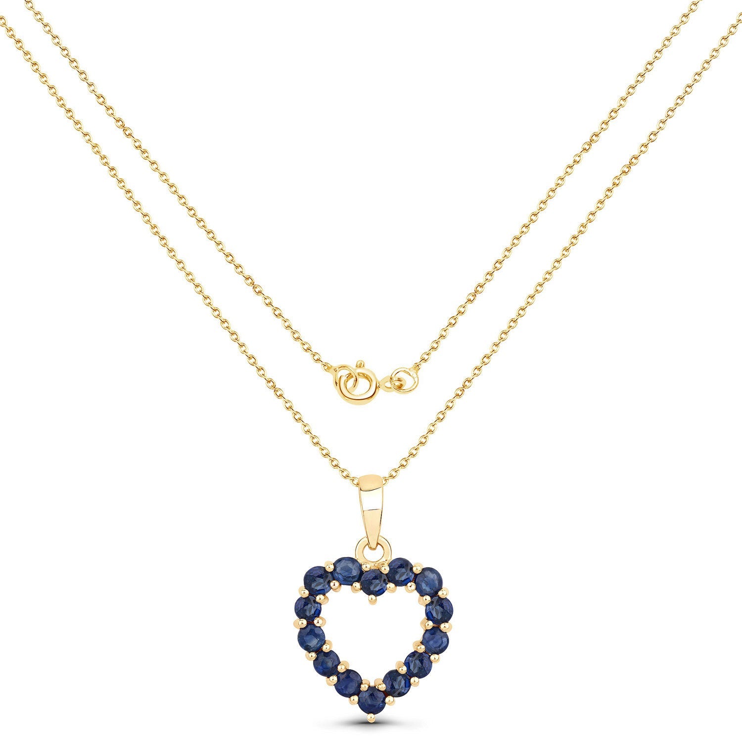 0.64 Carat Genuine Blue Sapphire 10K Yellow Gold Pendant