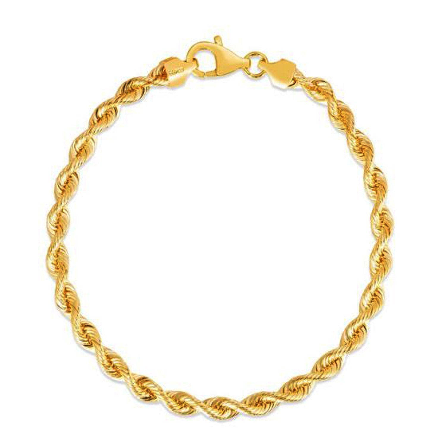 Silk Rope Chain Bracelet in 14k Yellow Gold (4.30 mm)