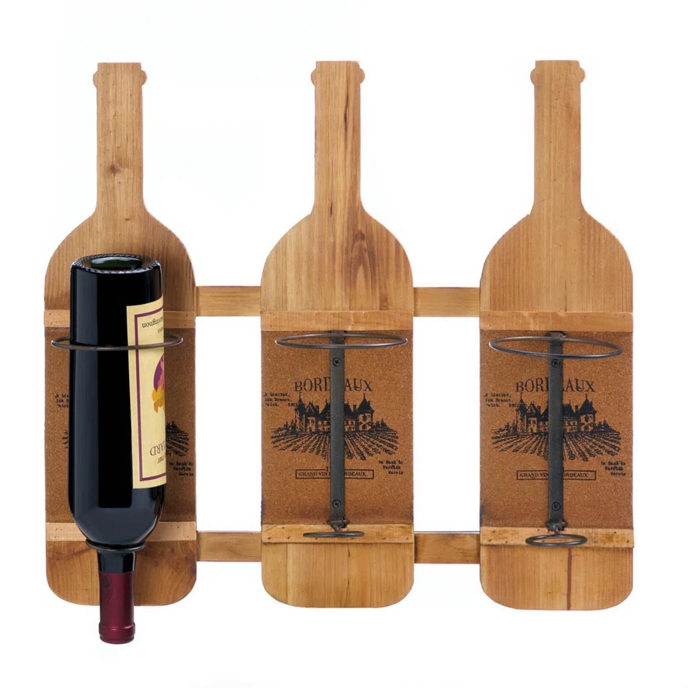 Bordeaux Wooden Wine Bottle Holder – Premium Rustic Wine Display