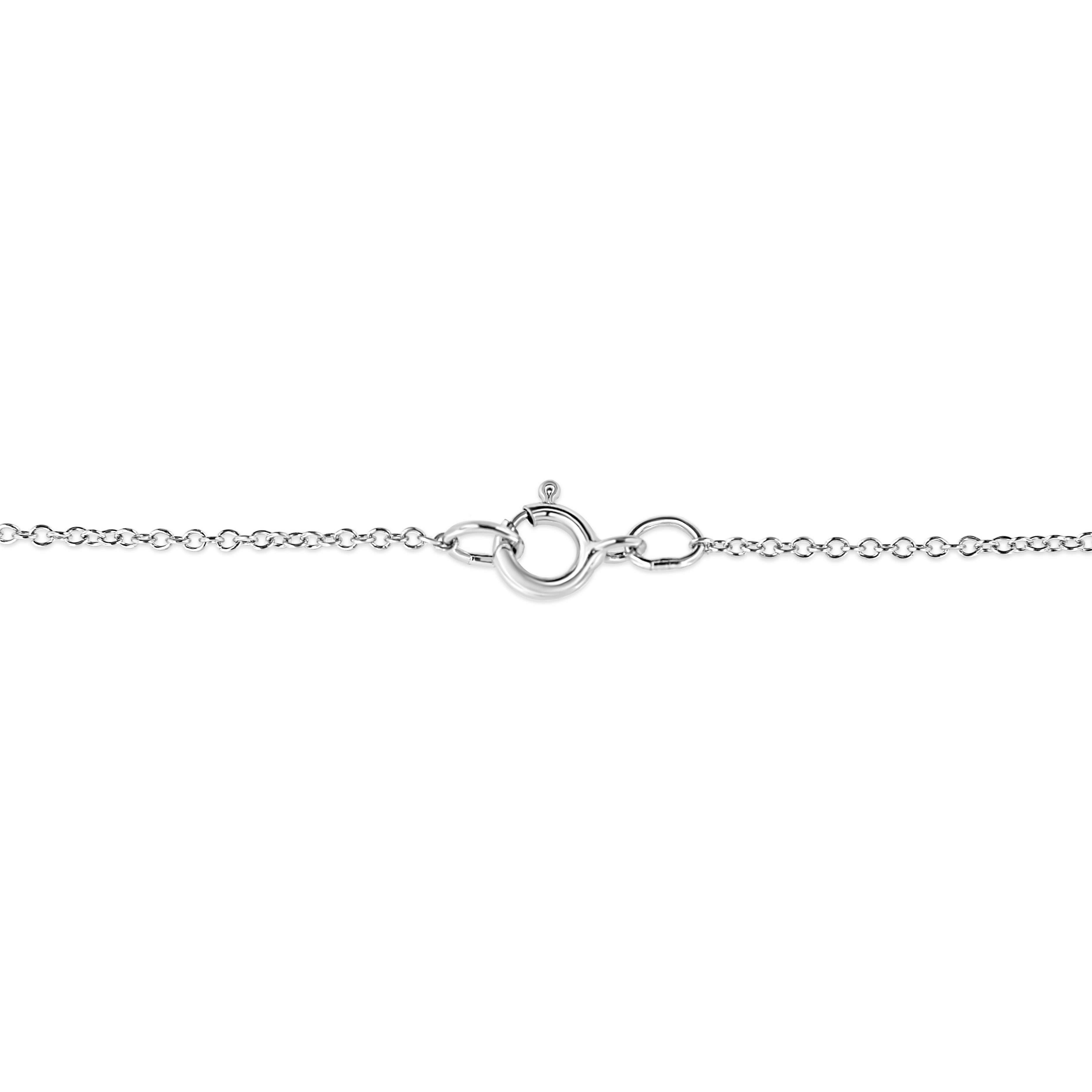 .925 Sterling Silver 1/10 cttw Pave-Set Round-Cut Diamond Open Cross 18" Pendant Necklace (I-J Color, I1-2 Clarity)