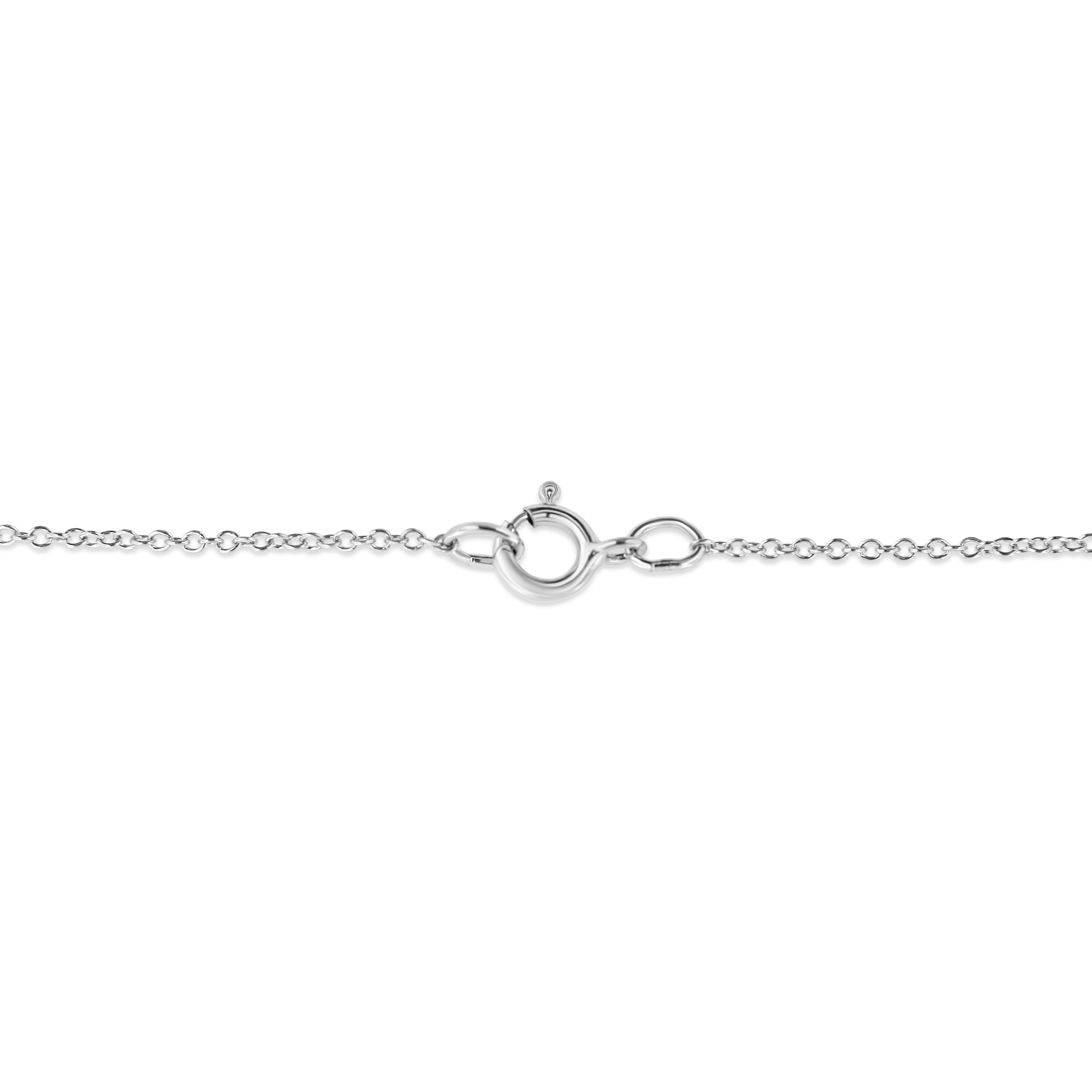 .925 Sterling Silver Prong-Set Diamond Accent Satin Finished Double Circle 18" Pendant Necklace (I-J Color, I1-I2 Clarity)