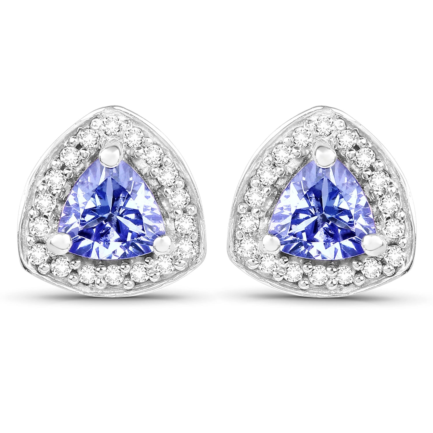 3.22 Carat Genuine Tanzanite & White Topaz .925 Sterling Silver Ring