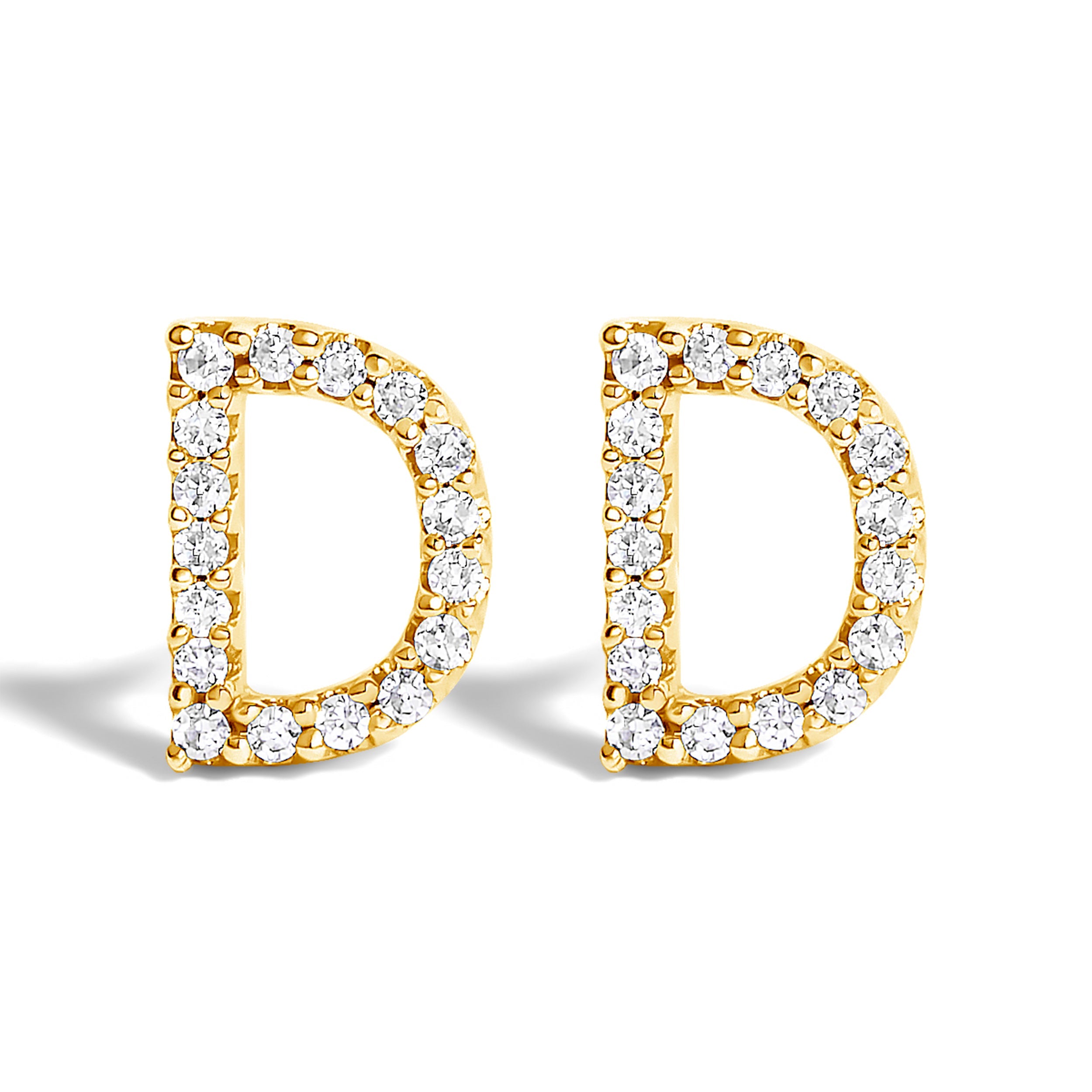10K White Gold 1/10 Cttw Diamond Initial “A†Stud Earring