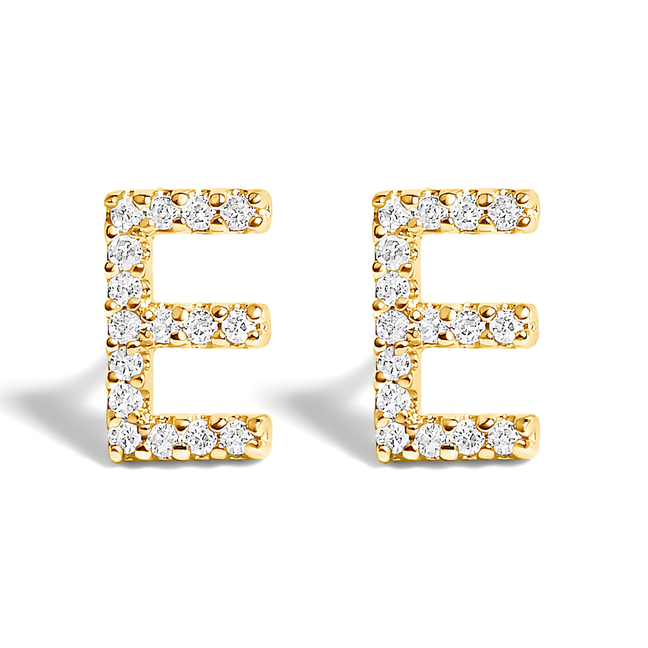 10K White Gold 1/10 Cttw Diamond Initial “A†Stud Earring