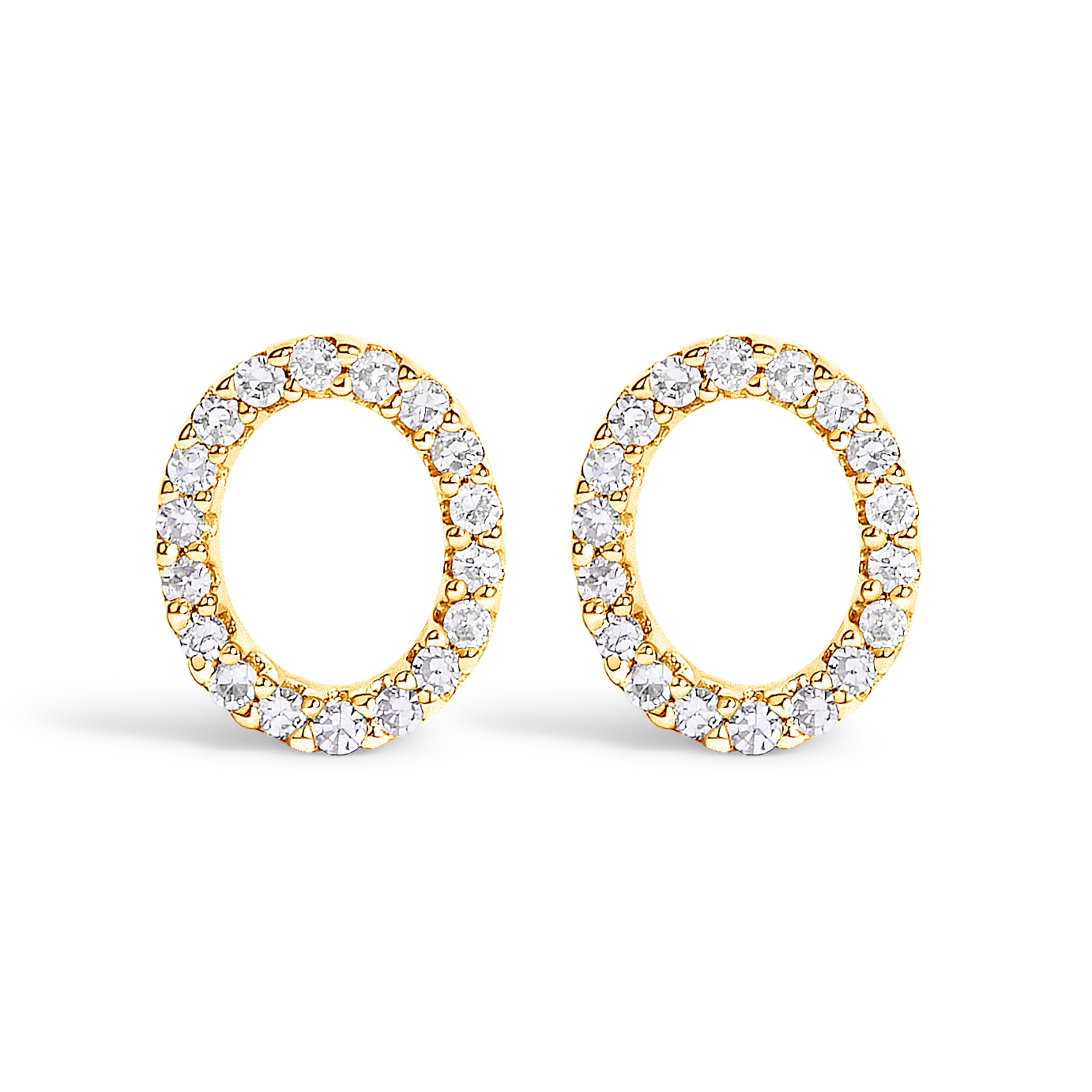 10K White Gold 1/10 Cttw Diamond Initial “A†Stud Earring