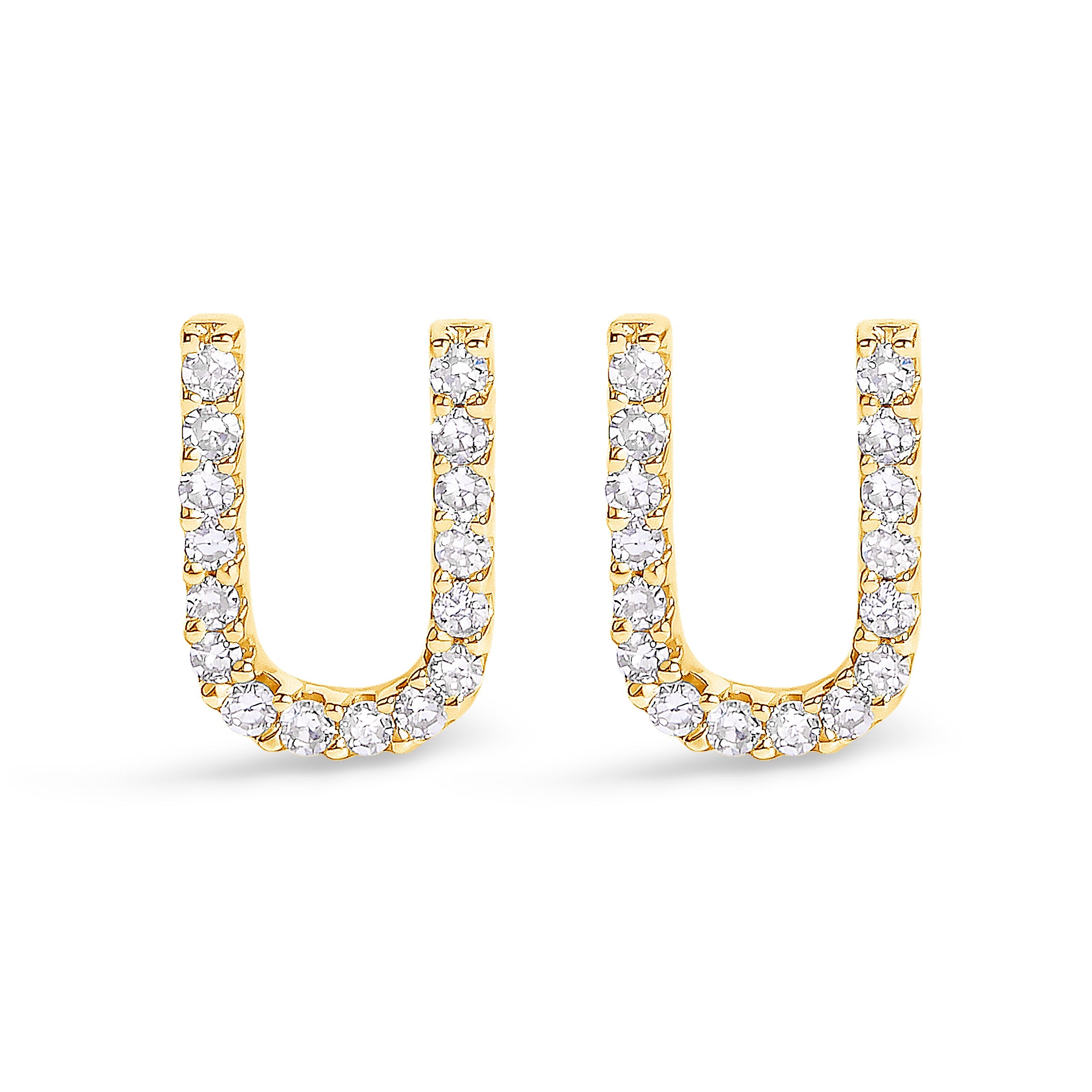 10K White Gold 1/10 Cttw Diamond Initial “A†Stud Earring