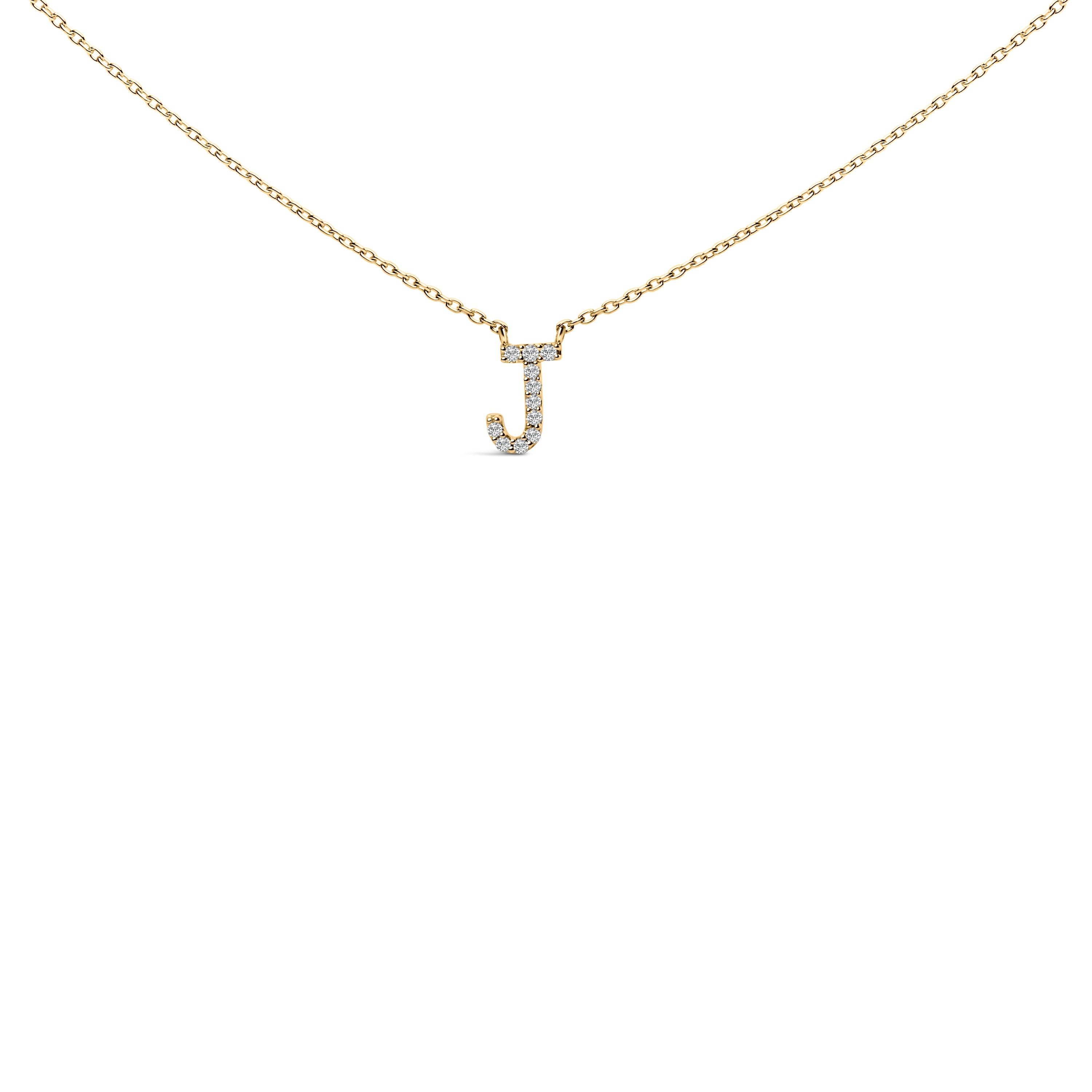10K White Gold Diamond Accent "A" Block Initial Pendant Necklace