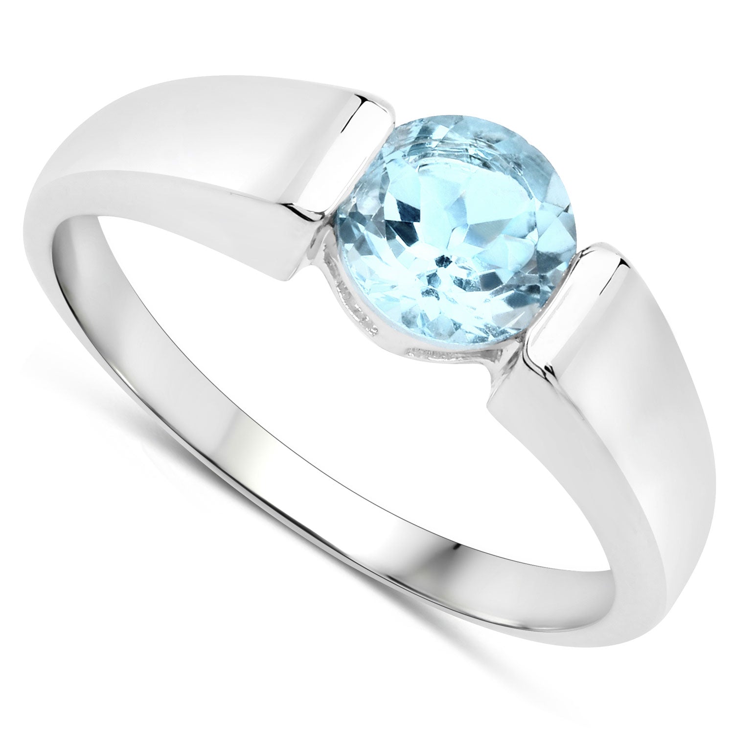 1.05 Carat Genuine Blue Topaz .925 Sterling Silver Ring