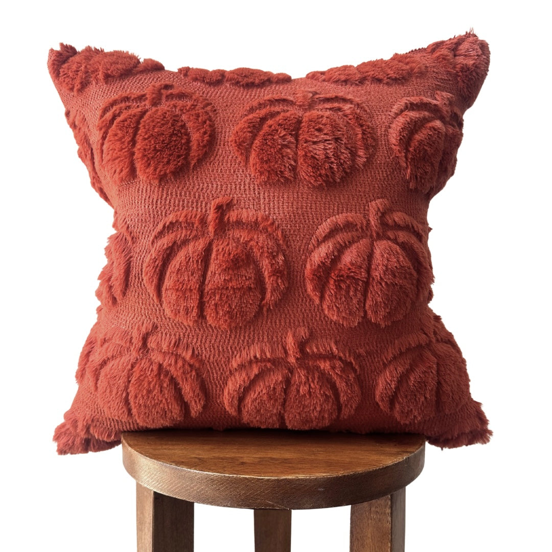 Dark Rust Pumpkin Pillow Cover
