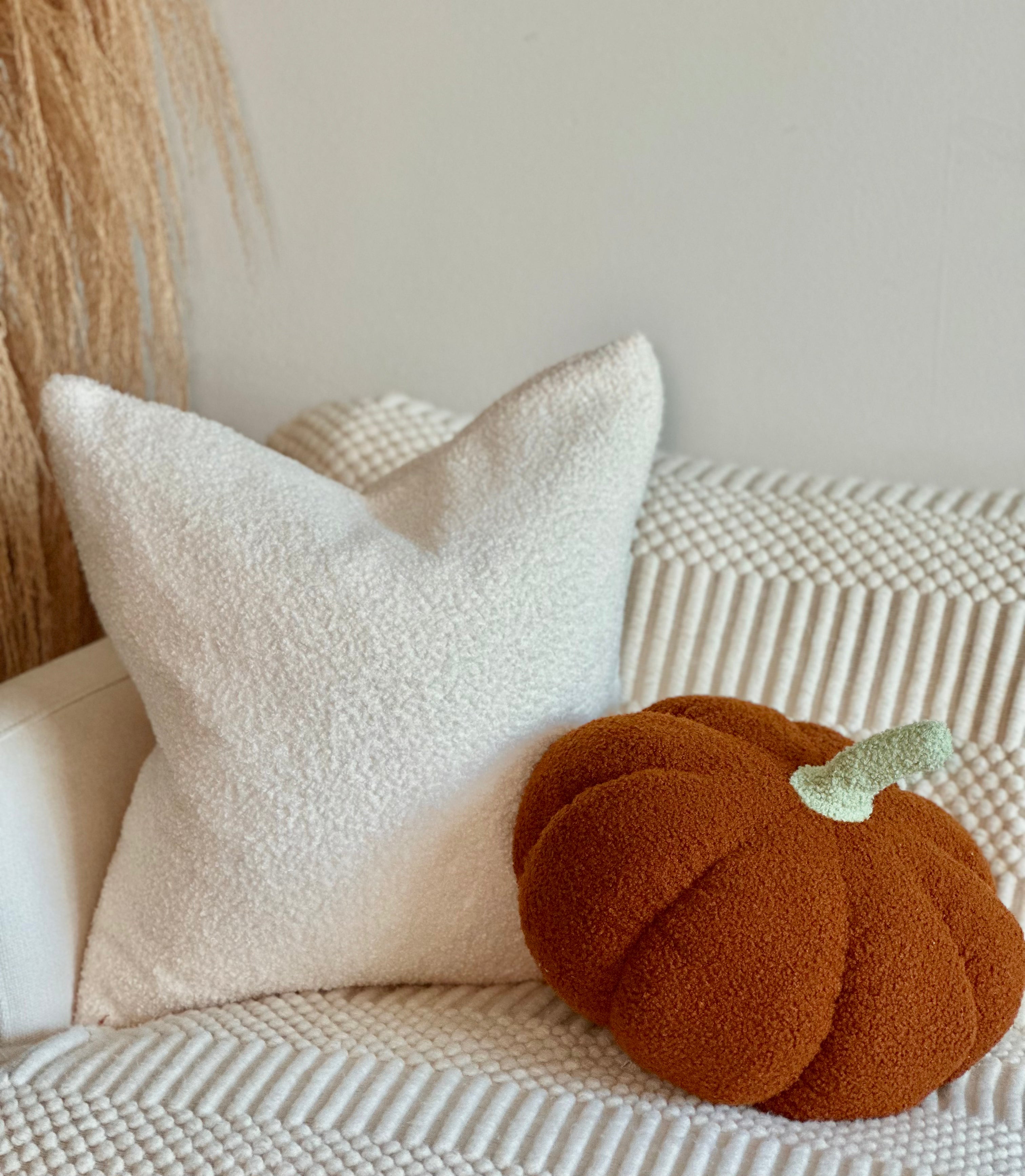 11” Jumbo Sherpa Orange Pumpkin Pillow