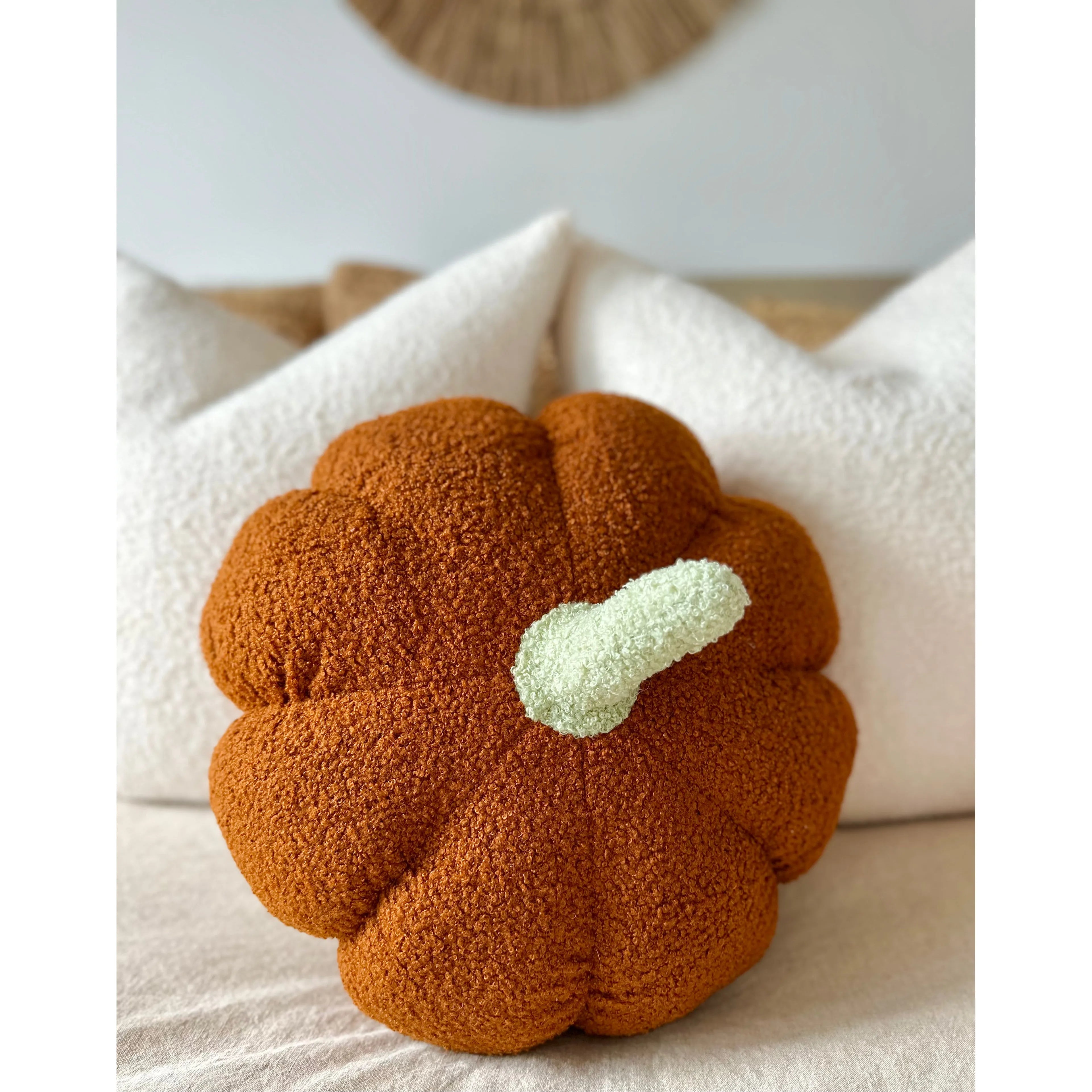 11” Jumbo Sherpa Orange Pumpkin Pillow