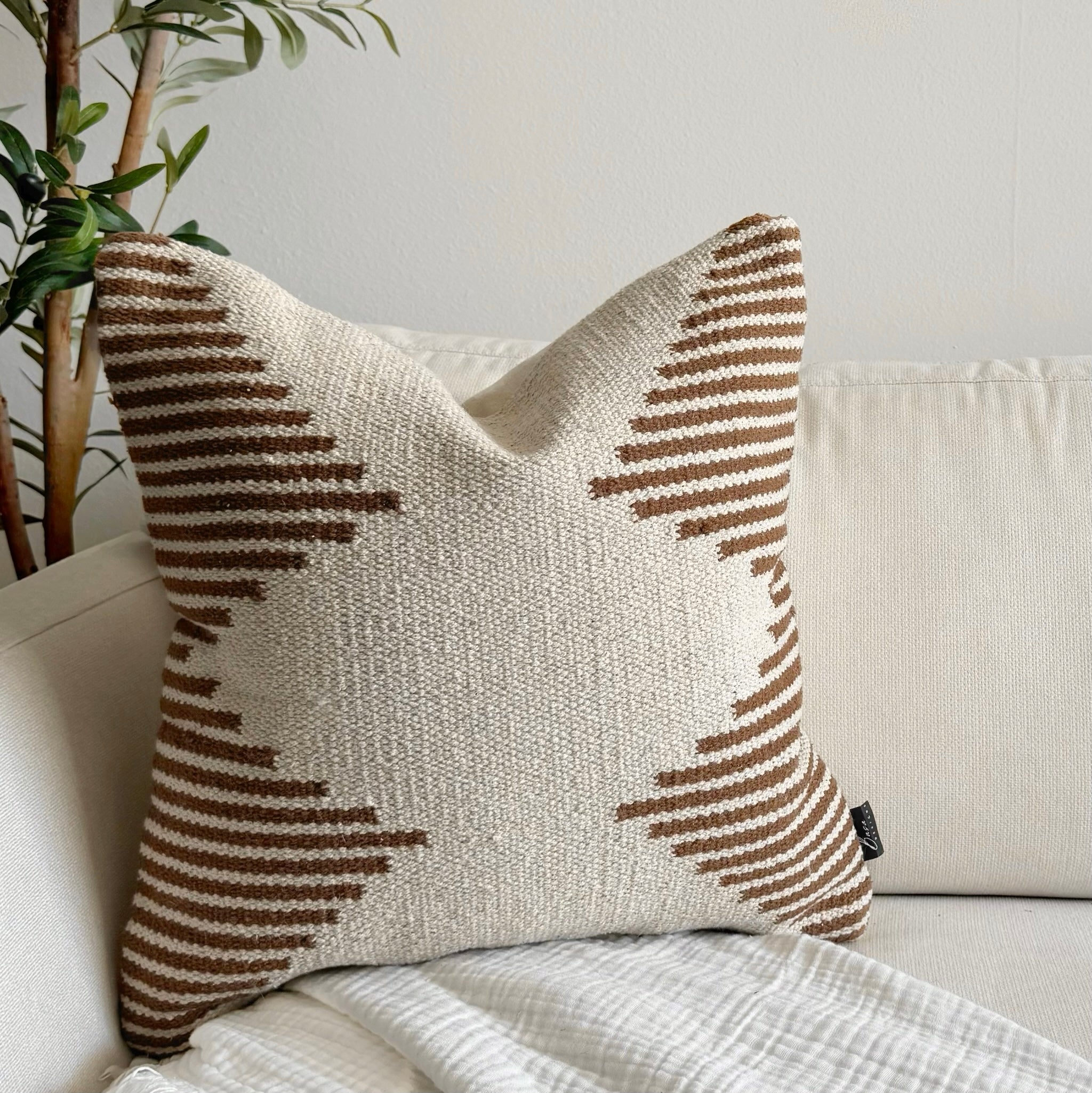 Tehran Pillow Cover – Neutral Kilim Inspired Boho Throw Pillow