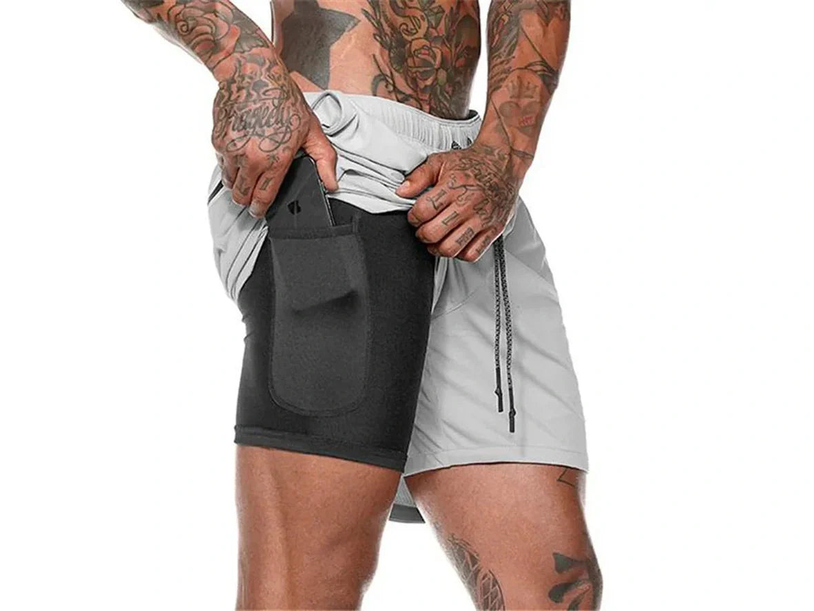 Gay Gym Shorts | Compression Double-Deck Gym Shorts