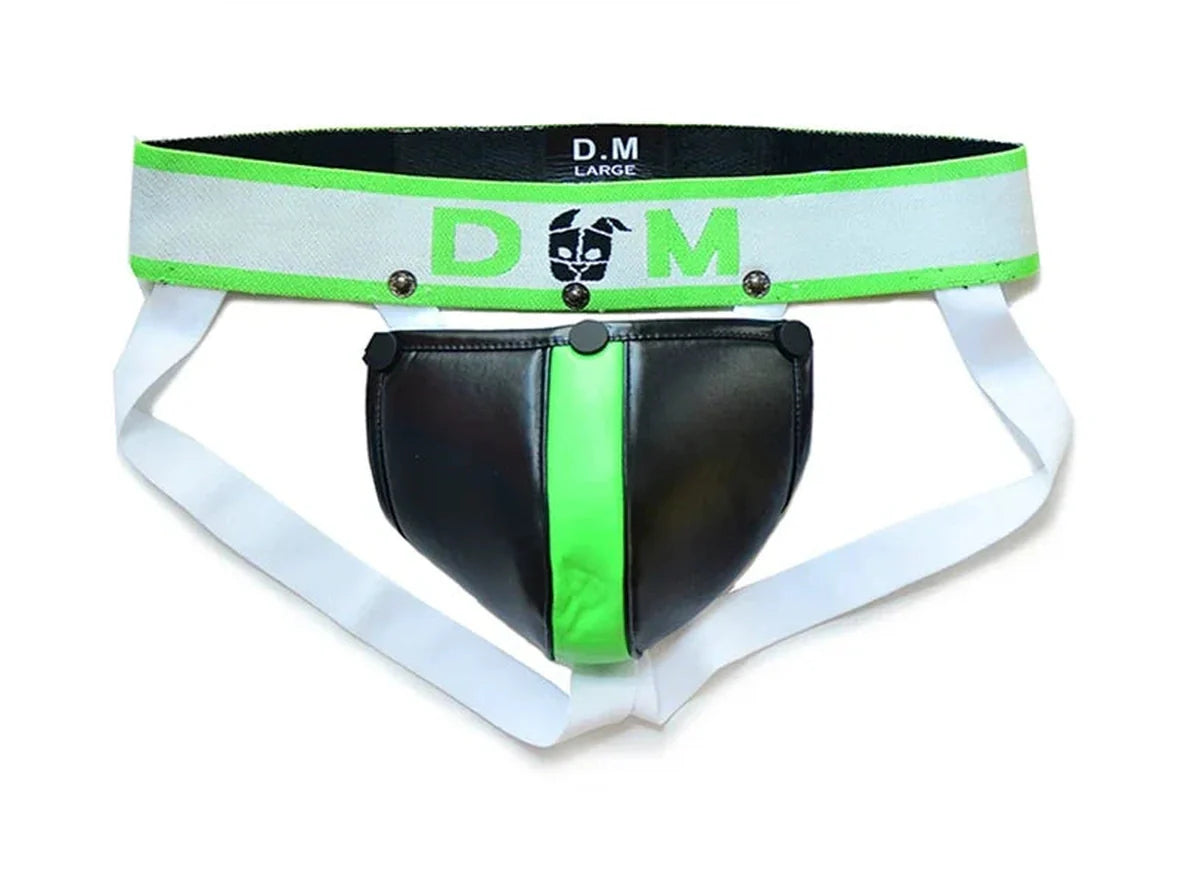 Gay Jockstraps | D.M Sexy Detachable Cup Faux Leather Jockstrap