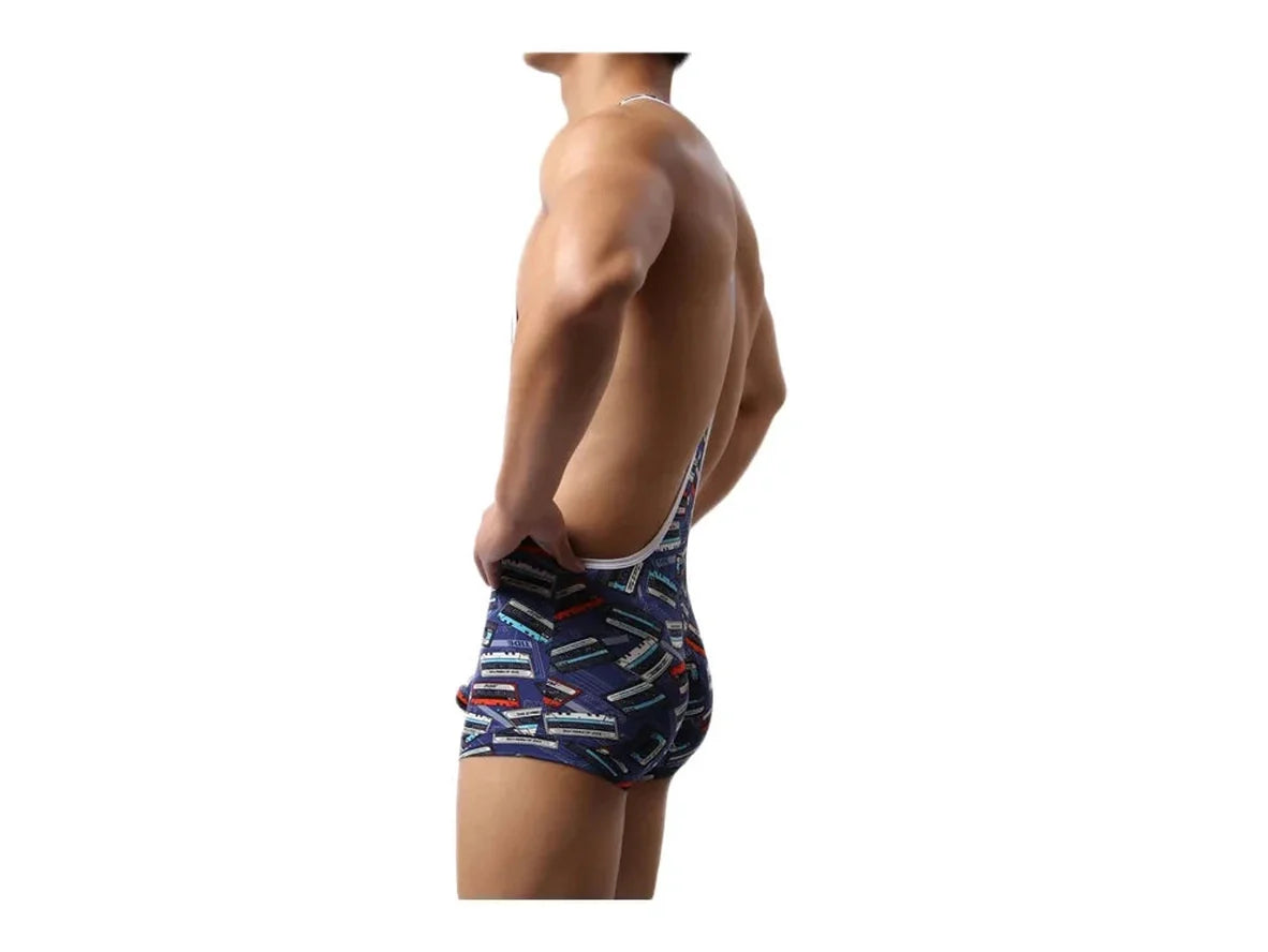 Gay Singlets | Blue Bulge Pouch Lounge Singlet