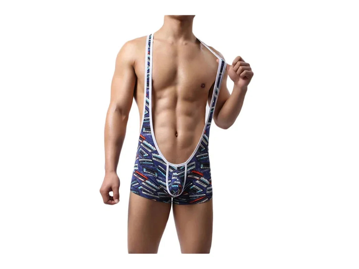 Gay Singlets | Blue Bulge Pouch Lounge Singlet