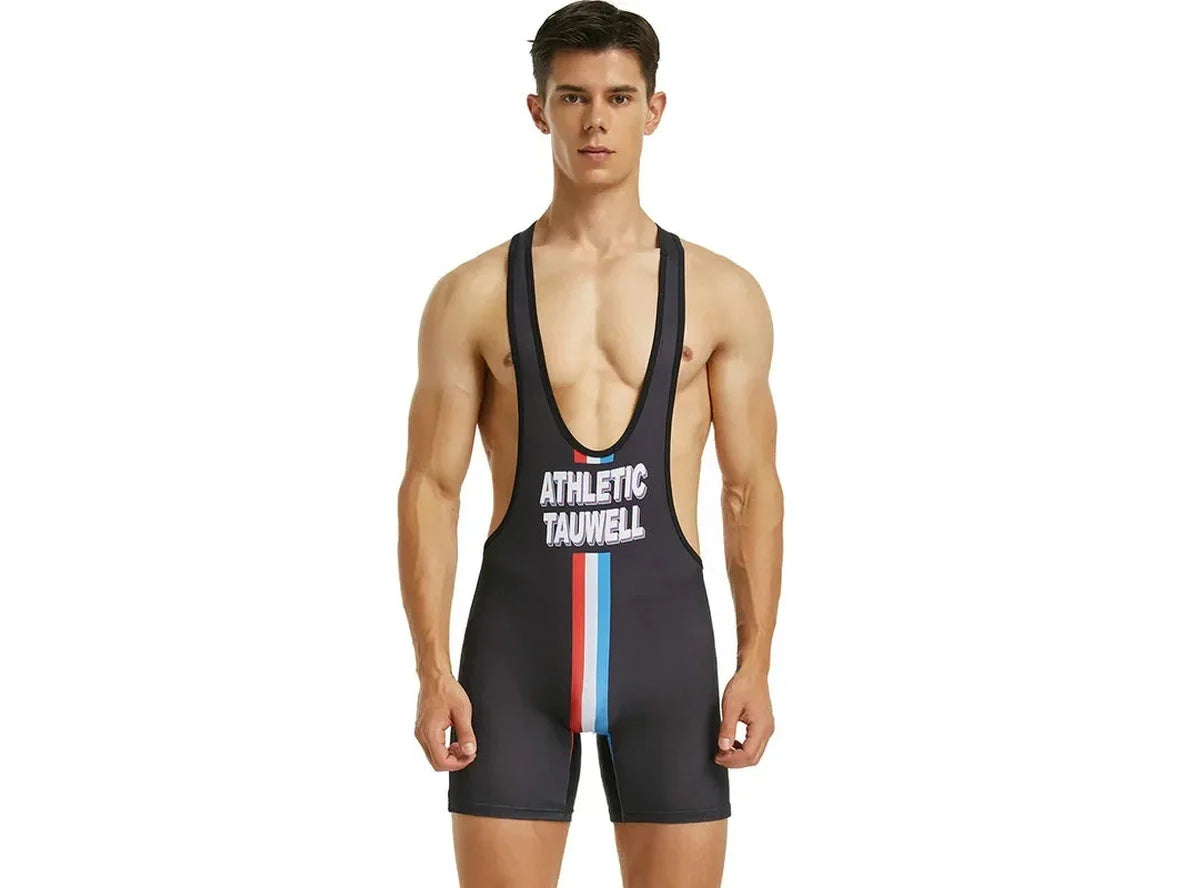 Gay Singlets | TAUWELL Black Sports Wrestling Singlets